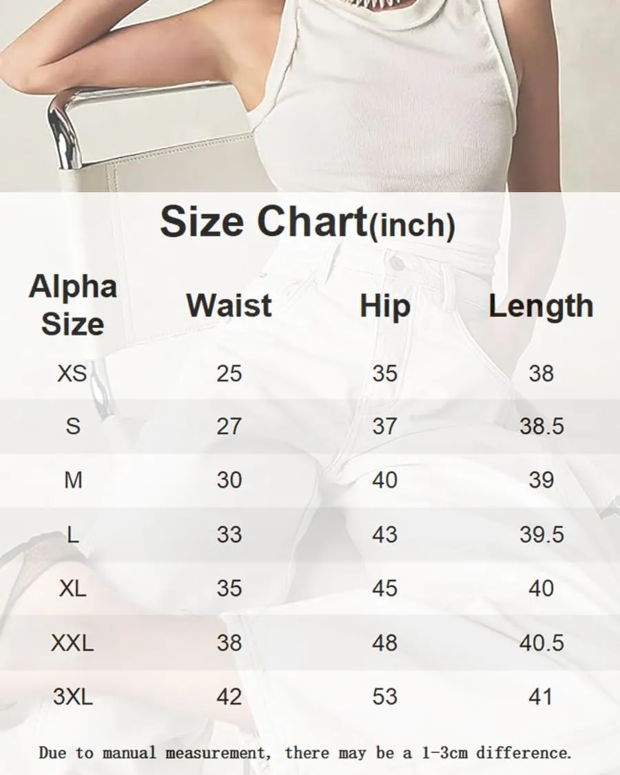 KT Women's Barrel Jeans Wide Leg Mid Rise Denim Ankle Pants Y2k Baggy Boyfriend Jeans with Pockets