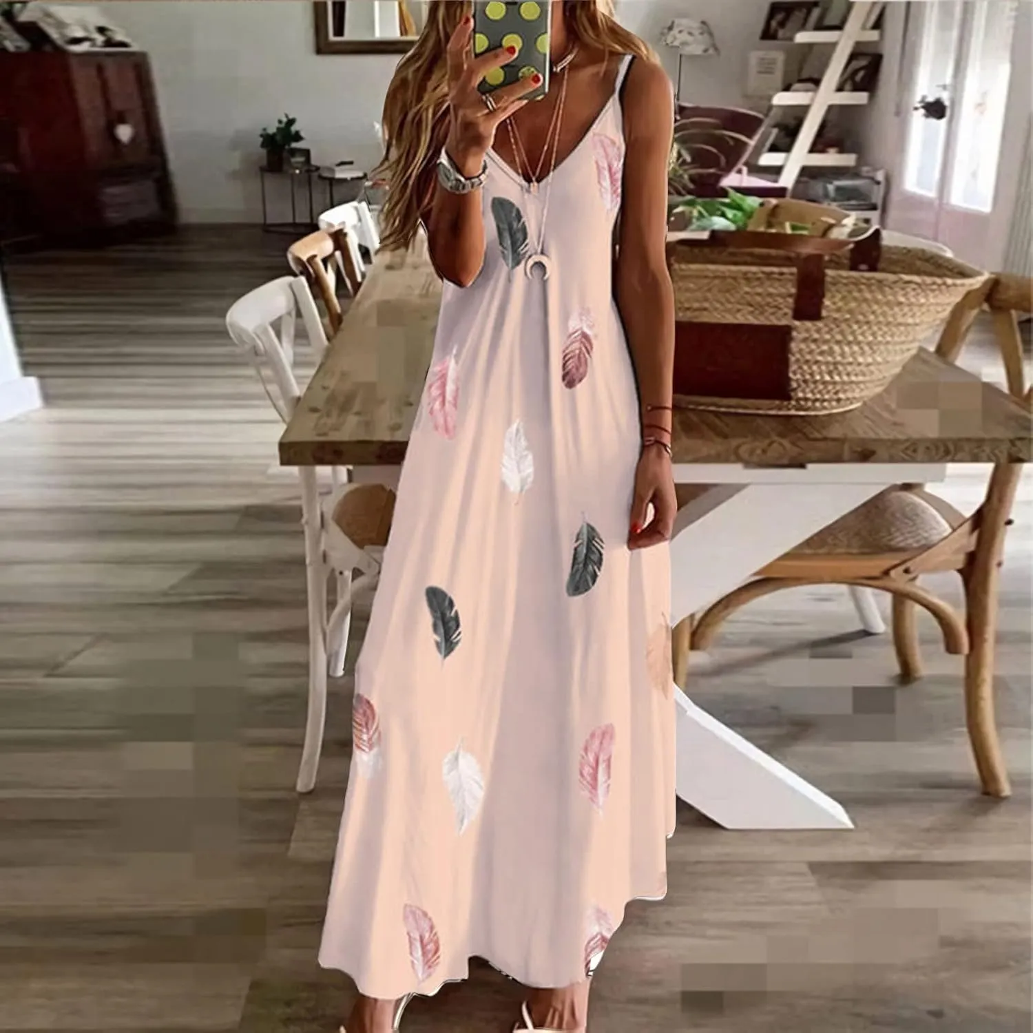 LRMQS Summer Dresses for Women 2025 Vacation Casual Plus Size Maxi Sun Dress Trendy Flowy Beach Long Spaghetti Strap Sundress