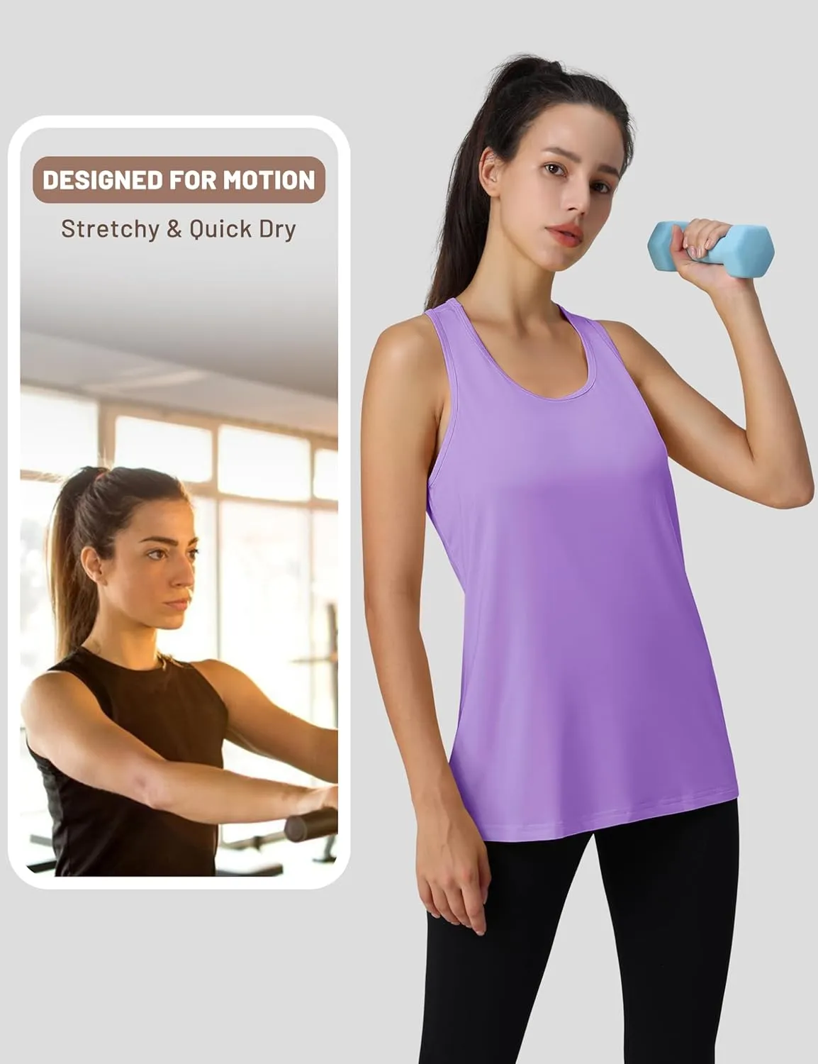 MAGCOMSEN Women's Sleeveless Workout Tank Tops UPF 80  Racerback Shirts Quick Dry UV Protection Athletic Gym Summer Tops