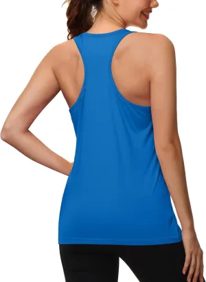MAGCOMSEN Women's Sleeveless Workout Tank Tops UPF 80  Racerback Shirts Quick Dry UV Protection Athletic Gym Summer Tops