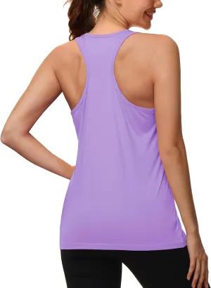 MAGCOMSEN Women's Sleeveless Workout Tank Tops UPF 80  Racerback Shirts Quick Dry UV Protection Athletic Gym Summer Tops