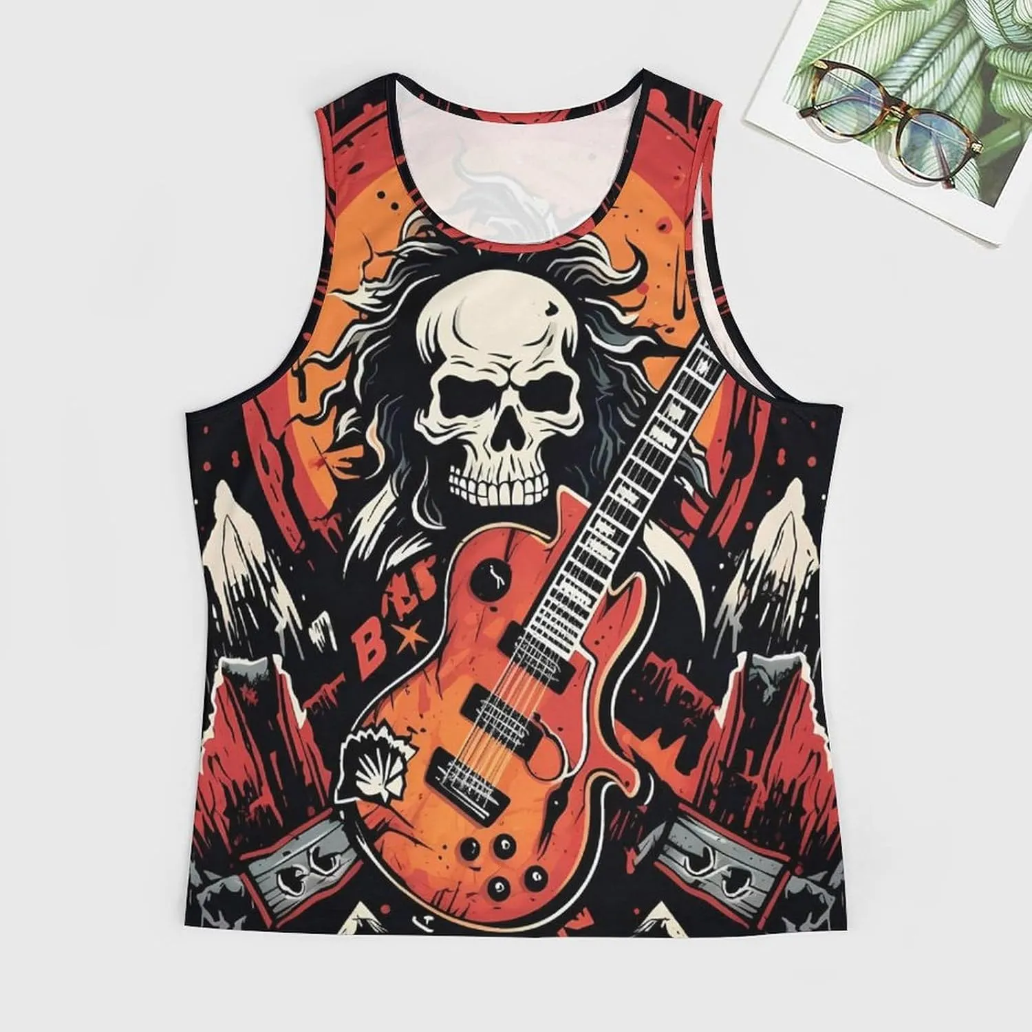 MARSVOVO Mens Tank Top Colorful Floral Graphic Print Casual Sleeveless Crew Neck Western Sportswear Trendy Clothes