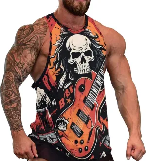 MARSVOVO Mens Tank Top Colorful Floral Graphic Print Casual Sleeveless Crew Neck Western Sportswear Trendy Clothes