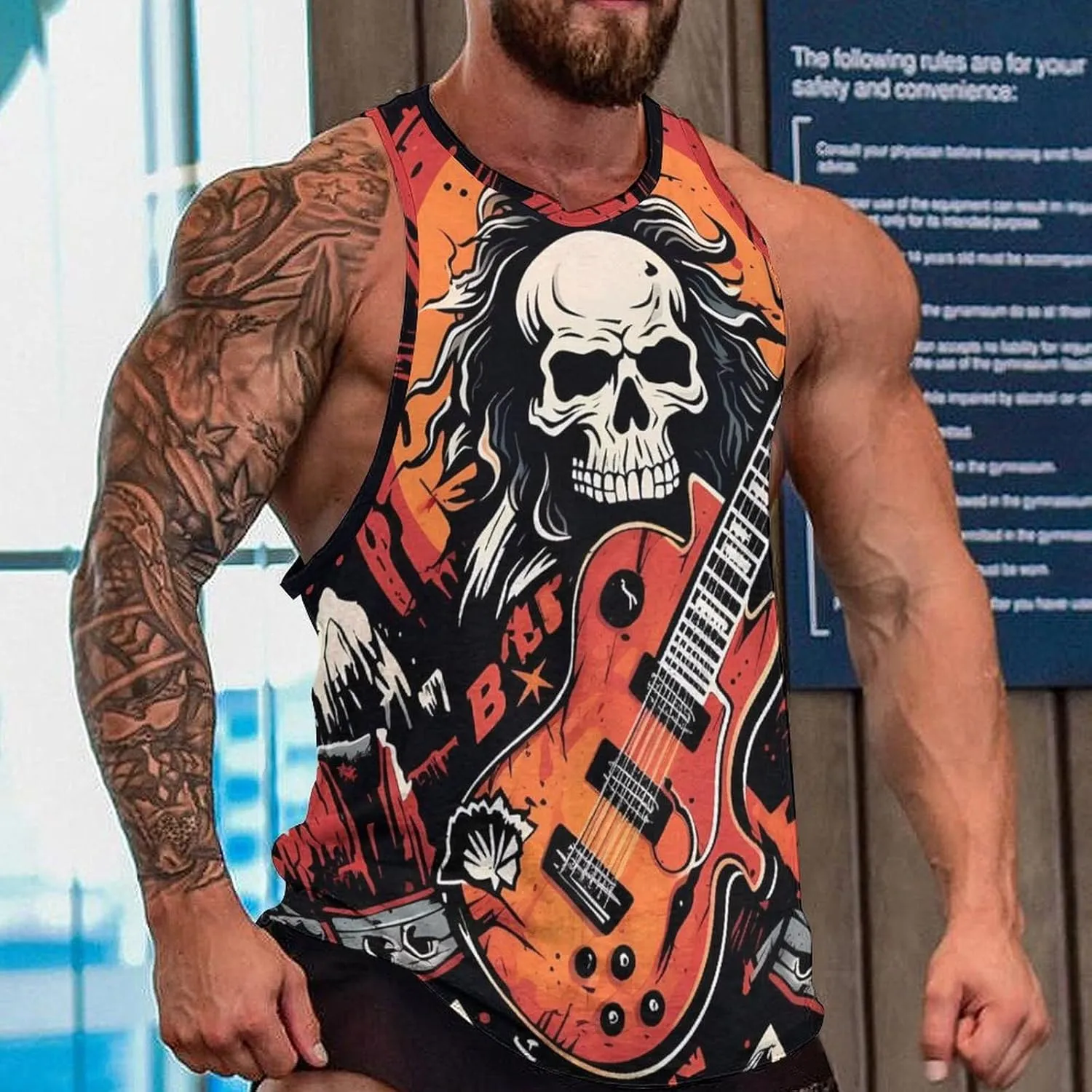 MARSVOVO Mens Tank Top Colorful Floral Graphic Print Casual Sleeveless Crew Neck Western Sportswear Trendy Clothes