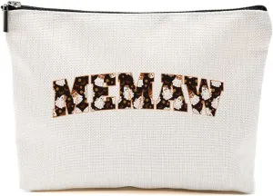 Memaw Gifts Grandma Gifts Makeup Bag Grandmother Gifts Cute Halloween Ghost Cosmetic Bag Gifts for Grandma Women Mimi Zipper Pouch Travel Organizer Thank You Gifts for Halloween party Mothers Day
