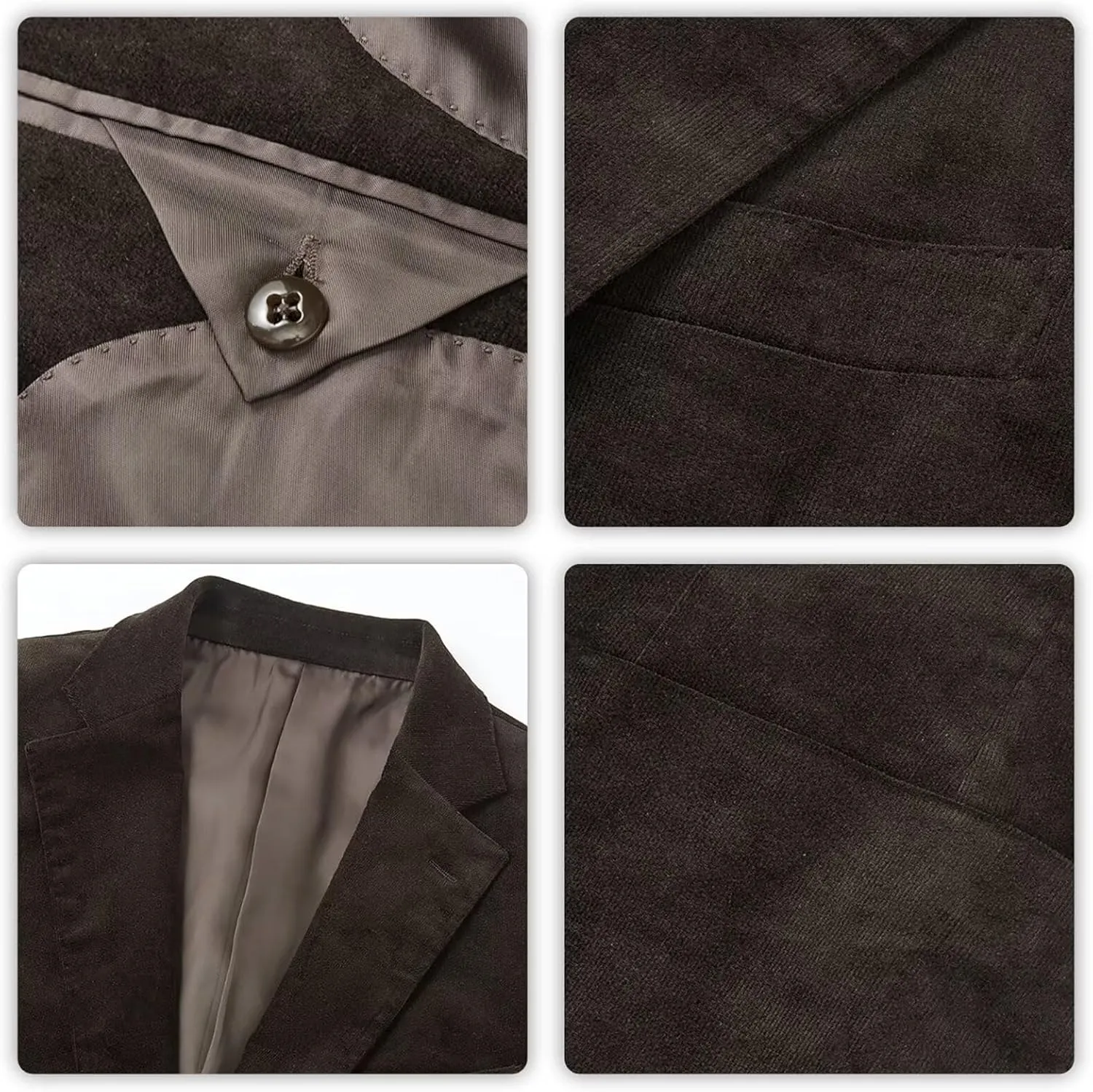 Mens Blazer Peak Lapel Suit Jacket Tweed Herringbone Sports Jackets for Men Slim Fit Business Casual Sports Coat