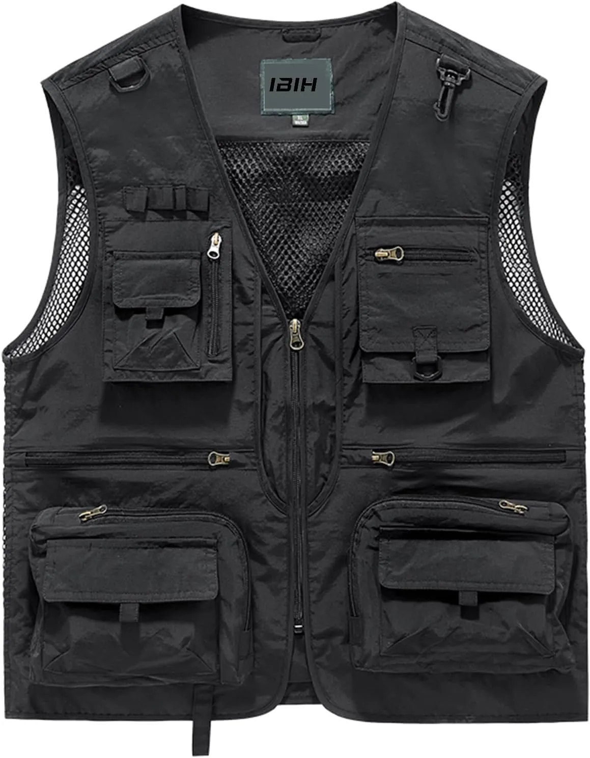 Mens Outdoor Vest Breathable Quick-Dry Fishing Vest Camping Hiking Lightweight Vest with Multi-Pocket