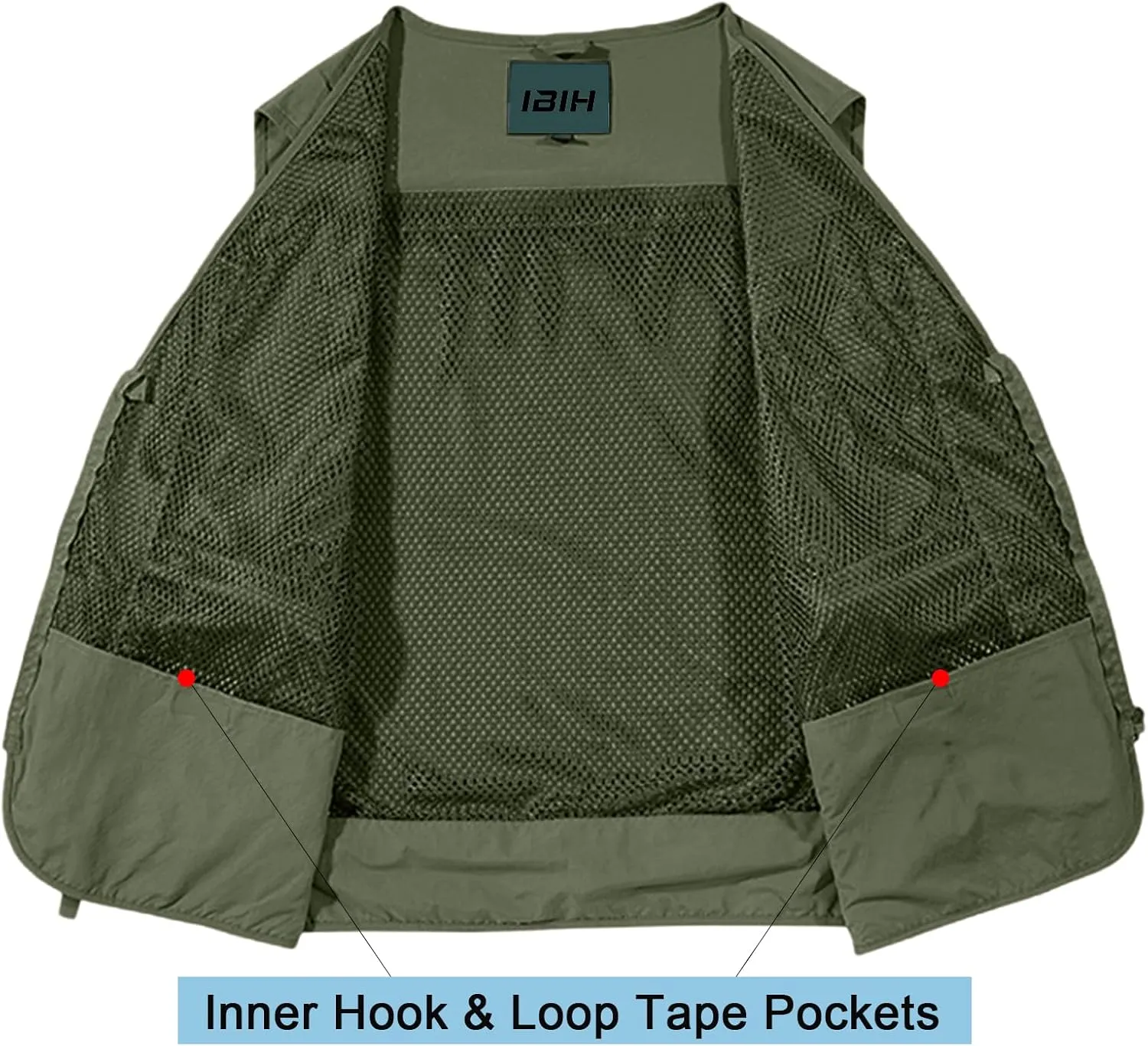 Mens Outdoor Vest Breathable Quick-Dry Fishing Vest Camping Hiking Lightweight Vest with Multi-Pocket