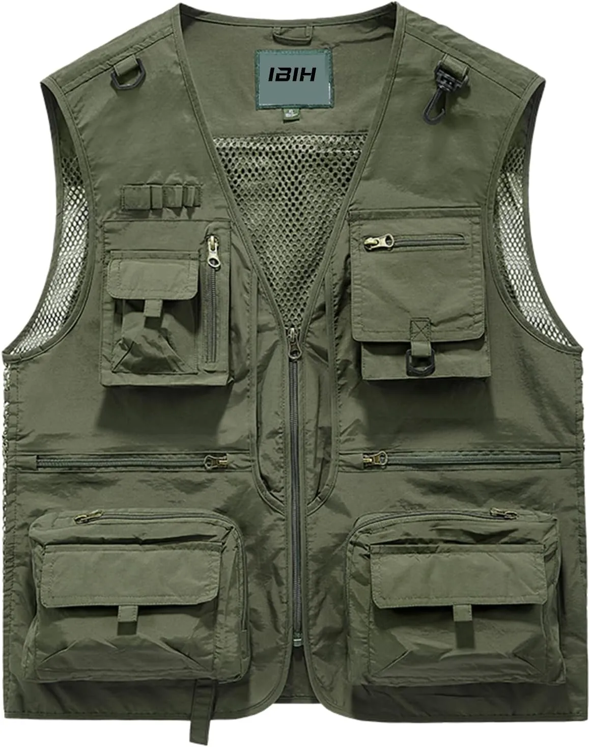 Mens Outdoor Vest Breathable Quick-Dry Fishing Vest Camping Hiking Lightweight Vest with Multi-Pocket