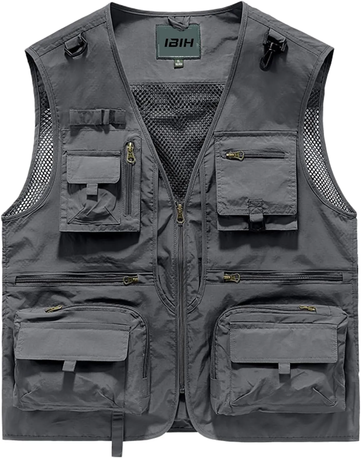 Mens Outdoor Vest Breathable Quick-Dry Fishing Vest Camping Hiking Lightweight Vest with Multi-Pocket