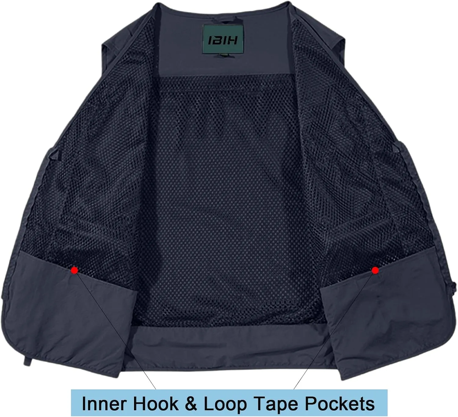 Mens Outdoor Vest Breathable Quick-Dry Fishing Vest Camping Hiking Lightweight Vest with Multi-Pocket