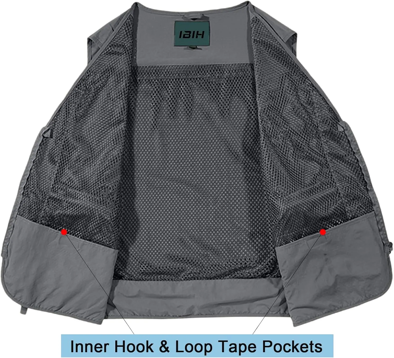 Mens Outdoor Vest Breathable Quick-Dry Fishing Vest Camping Hiking Lightweight Vest with Multi-Pocket