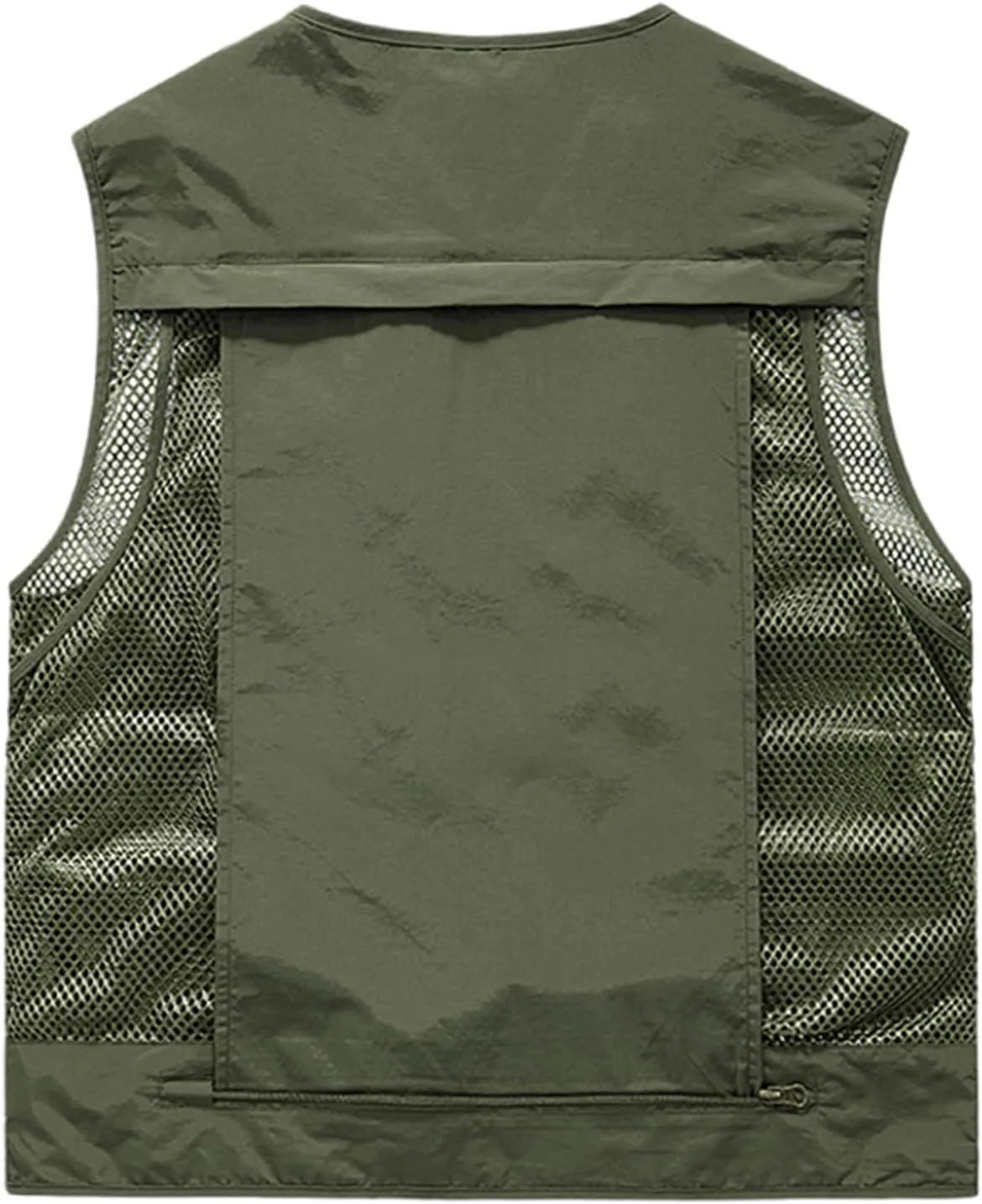 Mens Outdoor Vest Breathable Quick-Dry Fishing Vest Camping Hiking Lightweight Vest with Multi-Pocket