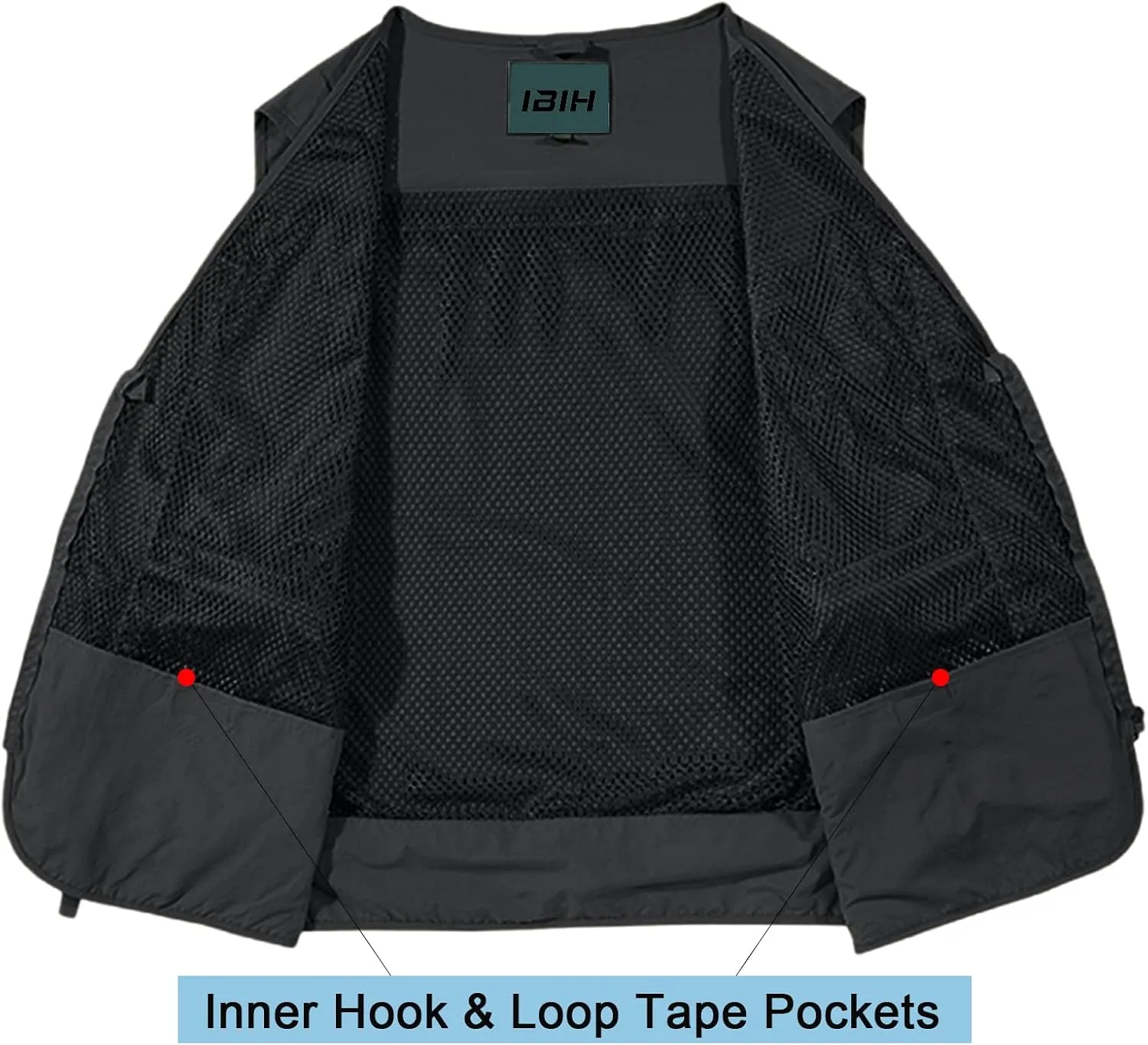 Mens Outdoor Vest Breathable Quick-Dry Fishing Vest Camping Hiking Lightweight Vest with Multi-Pocket