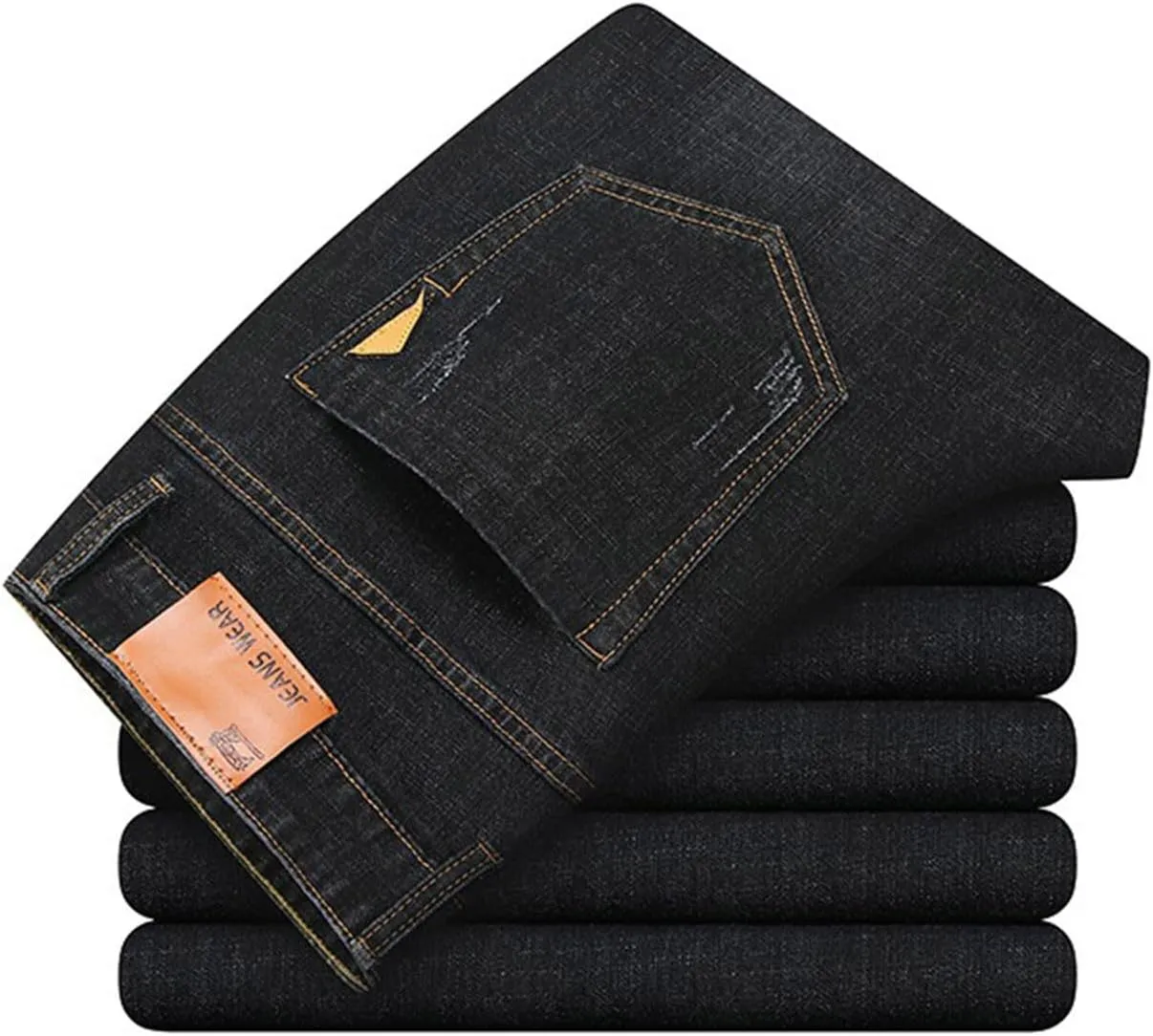 Men's Slim Fit Jeans Stretch Denim Pants Vintage Straight Leg Boyfriend Jeans with Pockets