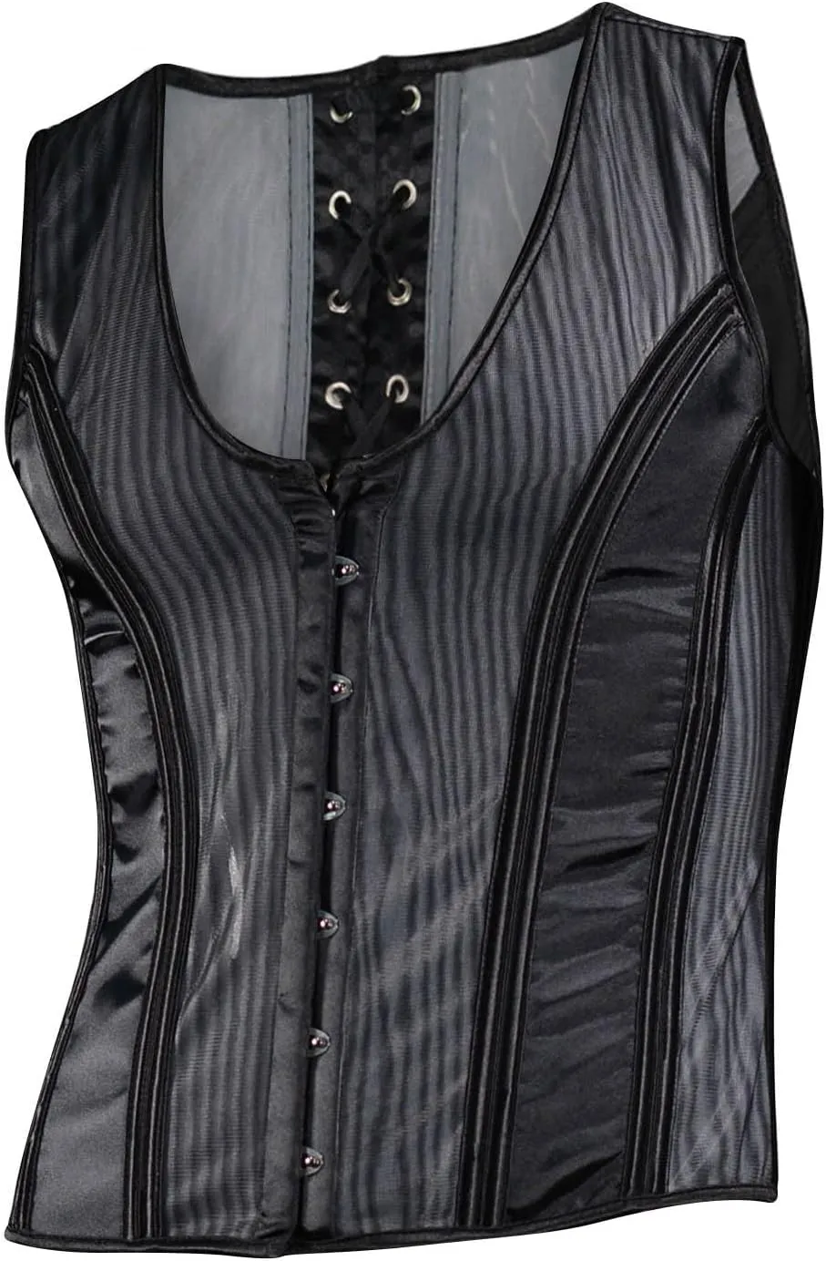 Mens Vintage Shapewear Tank Top Waist Binding Muscle Shirt Men Sleeveless Lace Up Undershirt Workout Gym Clothes XS-3XL