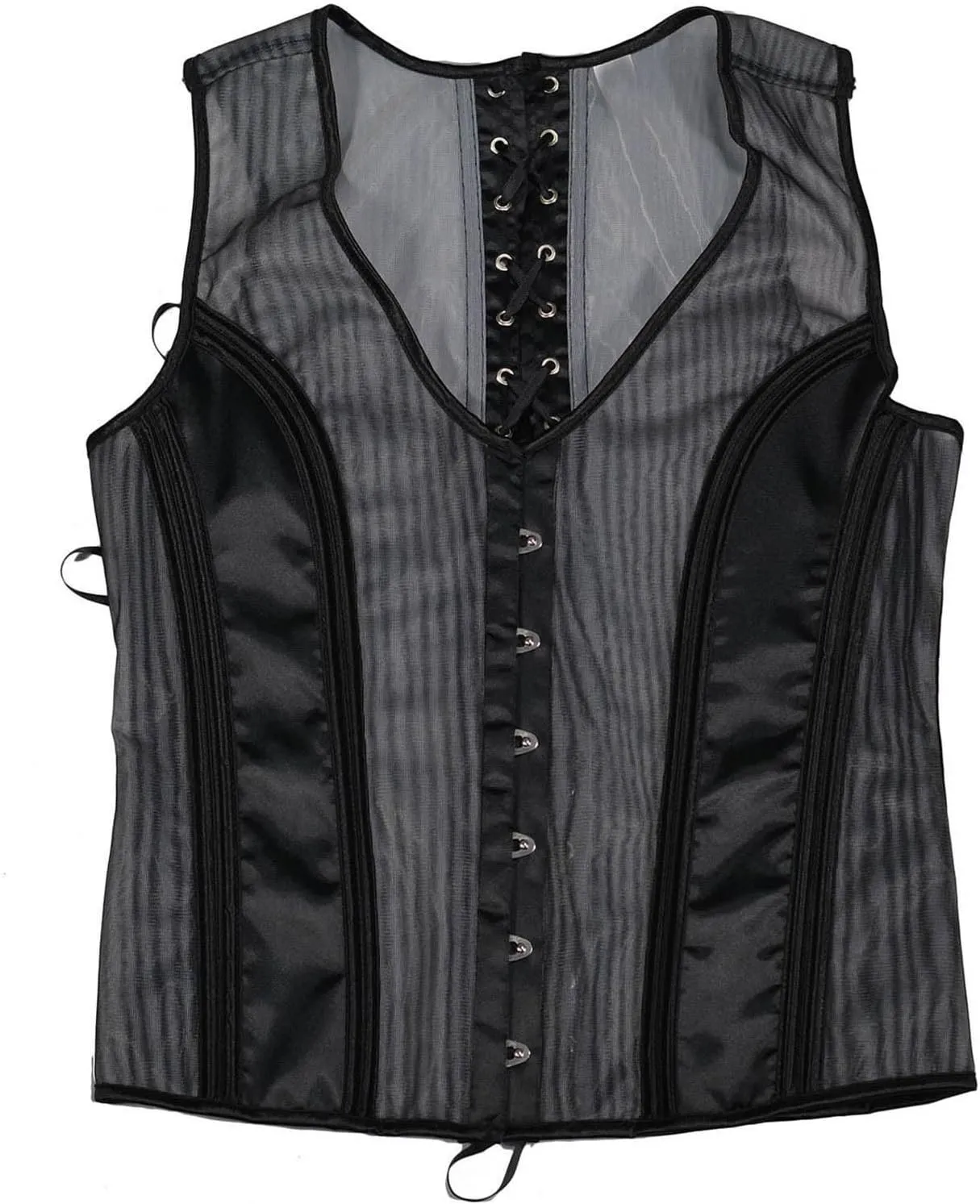 Mens Vintage Shapewear Tank Top Waist Binding Muscle Shirt Men Sleeveless Lace Up Undershirt Workout Gym Clothes XS-3XL