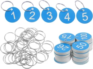 NUOBESTY 30pcs Round Numbered Tags with Key Rings Plastic Number Discs for Organizing Keys Bags Luggage More Lightweight Material for Use
