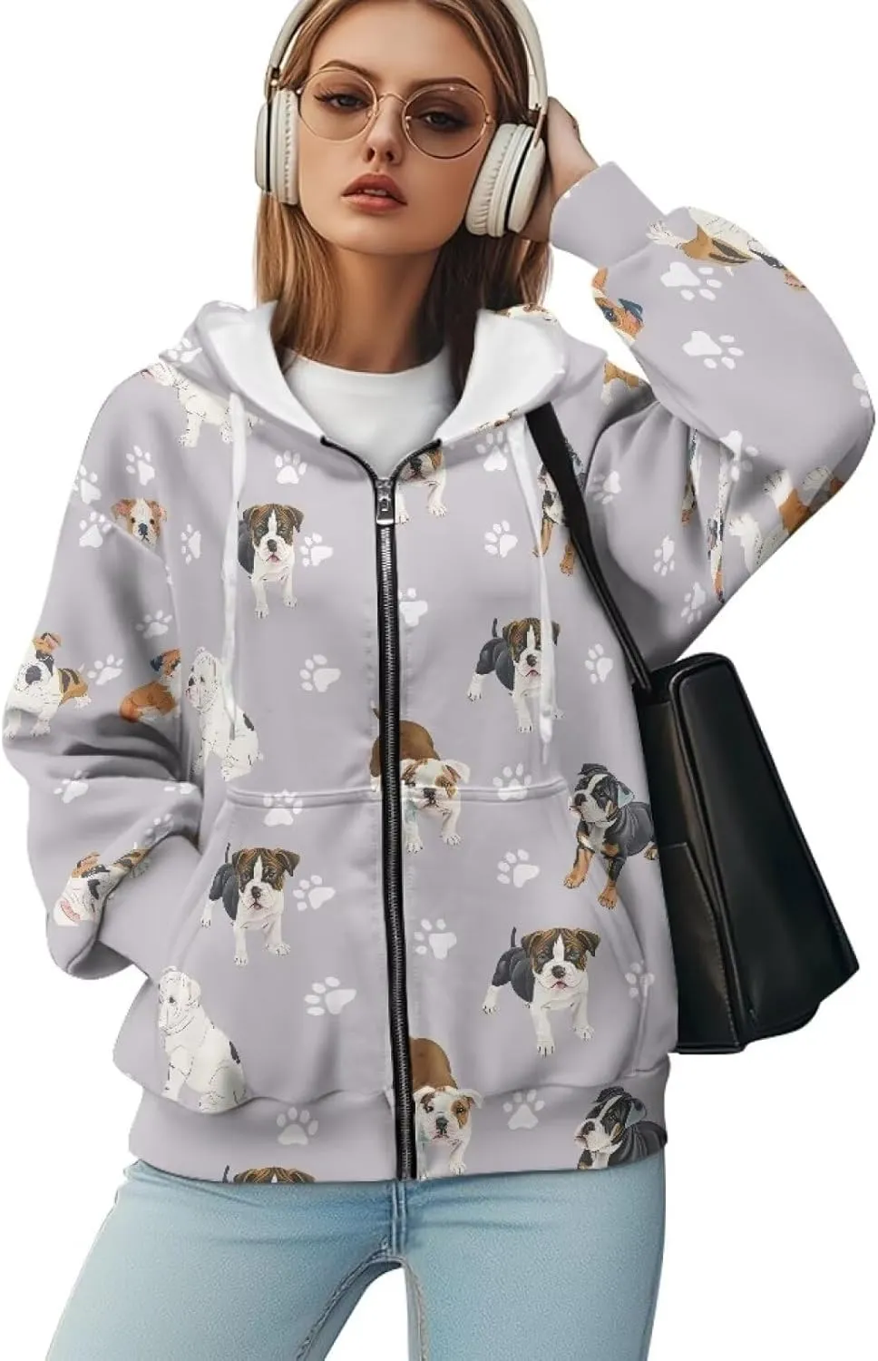 Oversized Sweatshirts for Women Zip Up Hoodies Fall Long Sleeve Jackets with Pockets Hooded Tops Loose Y2K Outfits