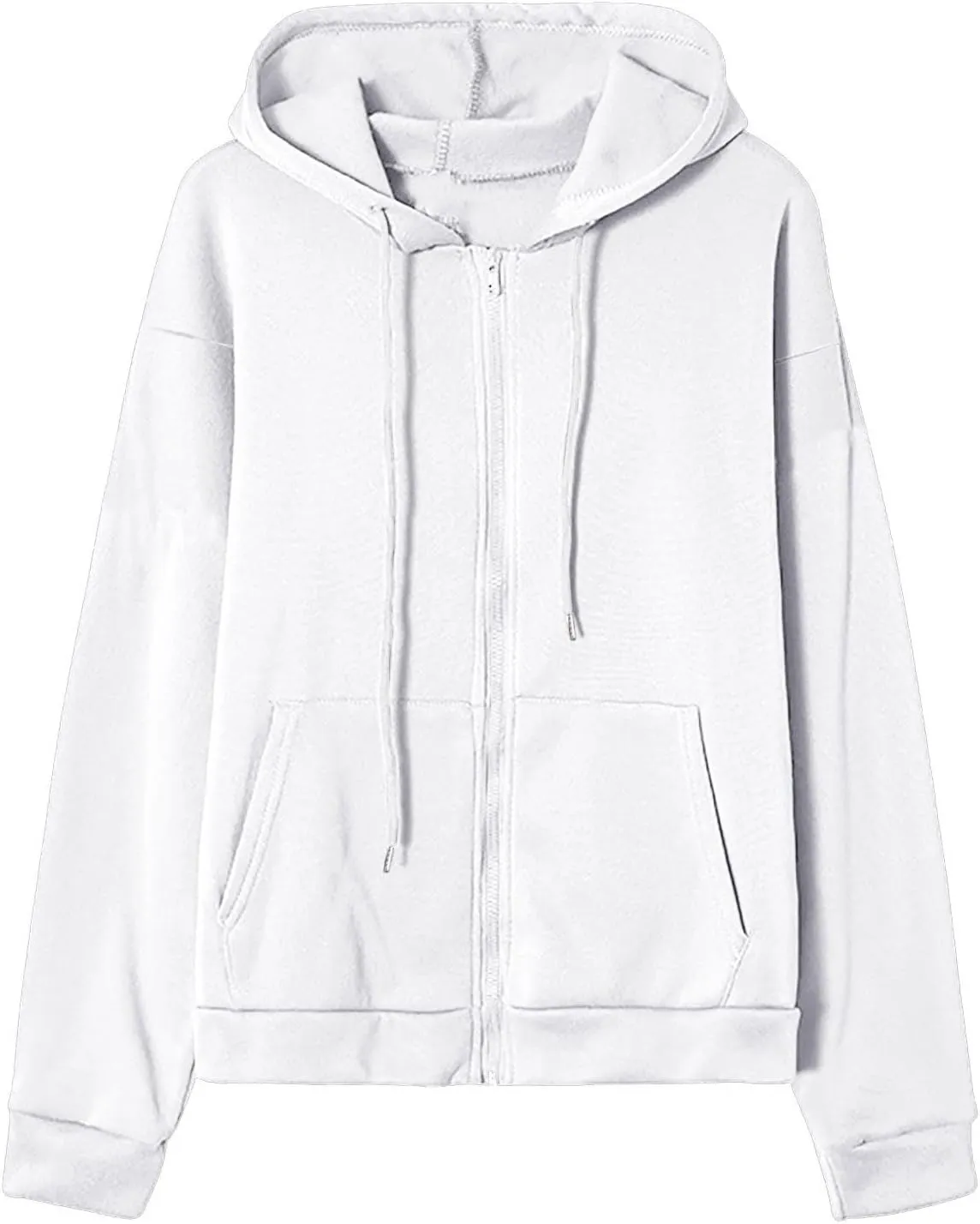 Oversized Zip Up Hoodies for Women Casual Drawstring Teen Girl Y2K Sweatshirts Long Sleeve Fall Jackets With Pockets