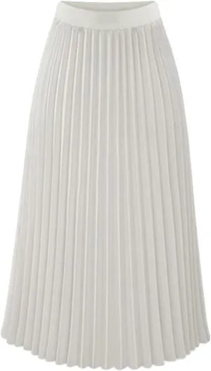 Pleated Midi Skirts for Women Midi Long High Waisted A Line Skirts Shirring Swing Skirt 2024 Fashion Party Skirt