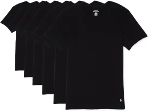 POLO RALPH LAUREN Classic Fit Crew Neck T-Shirts  Pack of 6  100% Cotton  Straight Hem  Short Sleeves