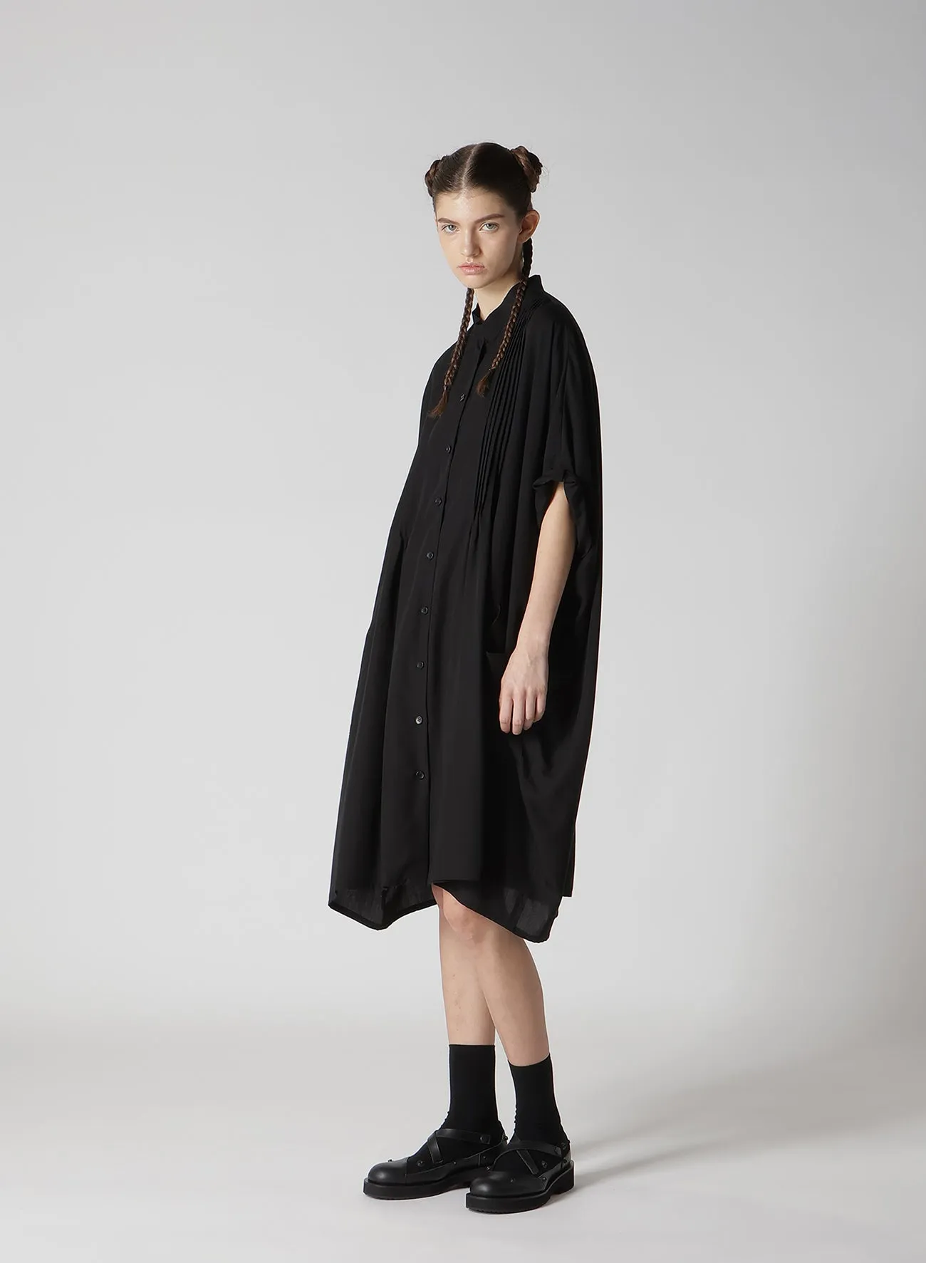 POPLIN PINTUCK DRESS