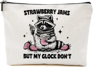 Raccoon Pun Makeup Bag Funny Gifts Humor Cosmetic Bag Raccoon Gifts for Women Friend Sisters Daughter Zipper Pouchs Toiletry Bags for Camping Picnic Thanksgiving Christmas Friendship Gifts