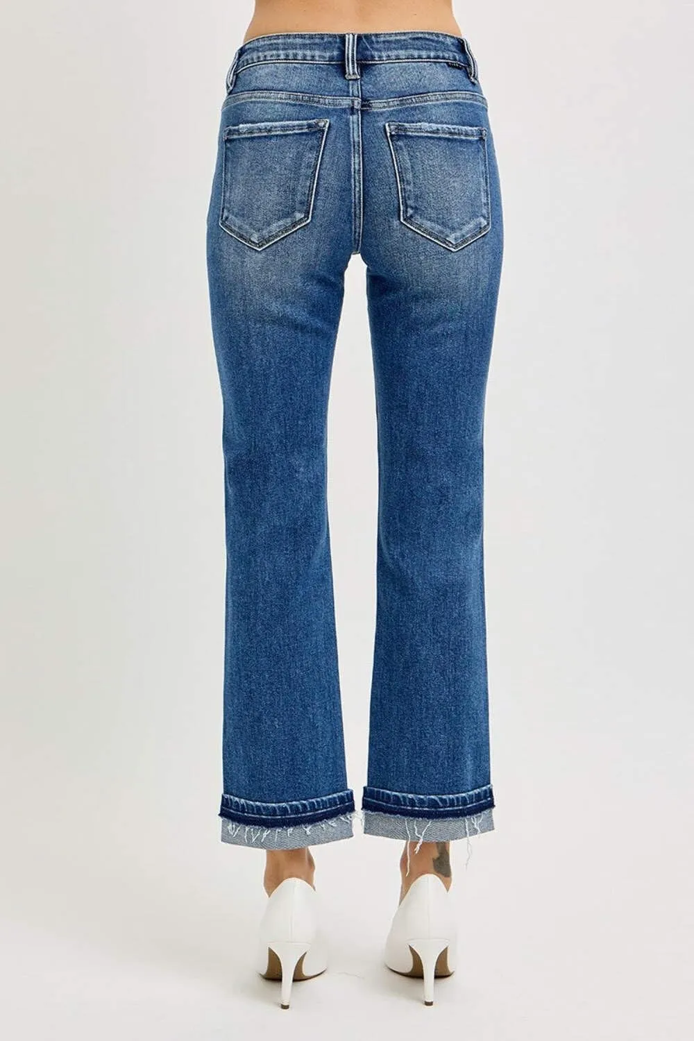 SALT TREE Risen Jeans - Mid Rise Ankle Slim Straight Jeans - RDP5311