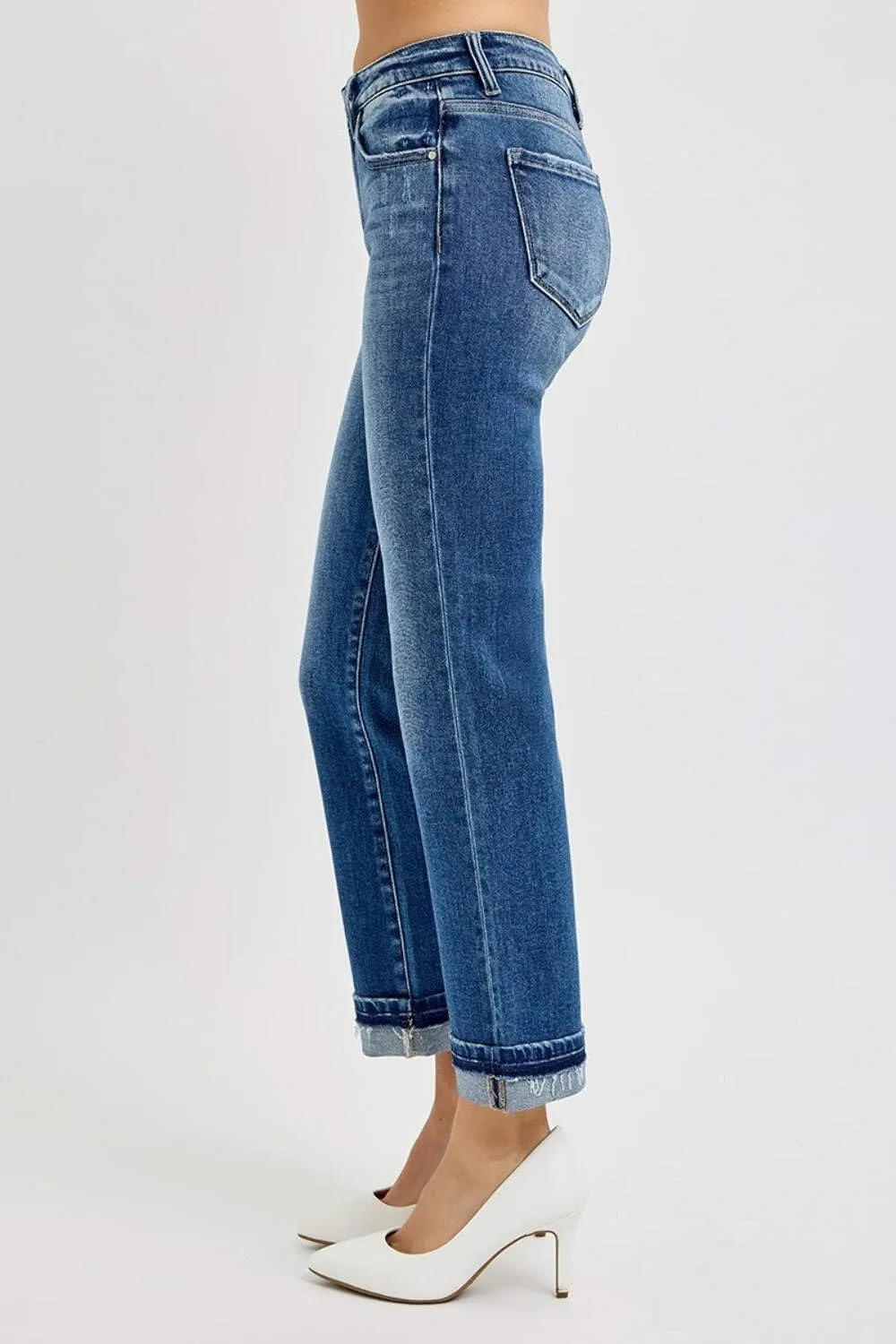 SALT TREE Risen Jeans - Mid Rise Ankle Slim Straight Jeans - RDP5311