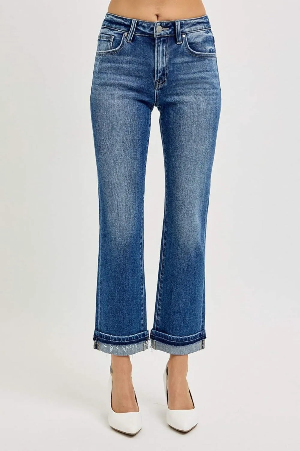 SALT TREE Risen Jeans - Mid Rise Ankle Slim Straight Jeans - RDP5311