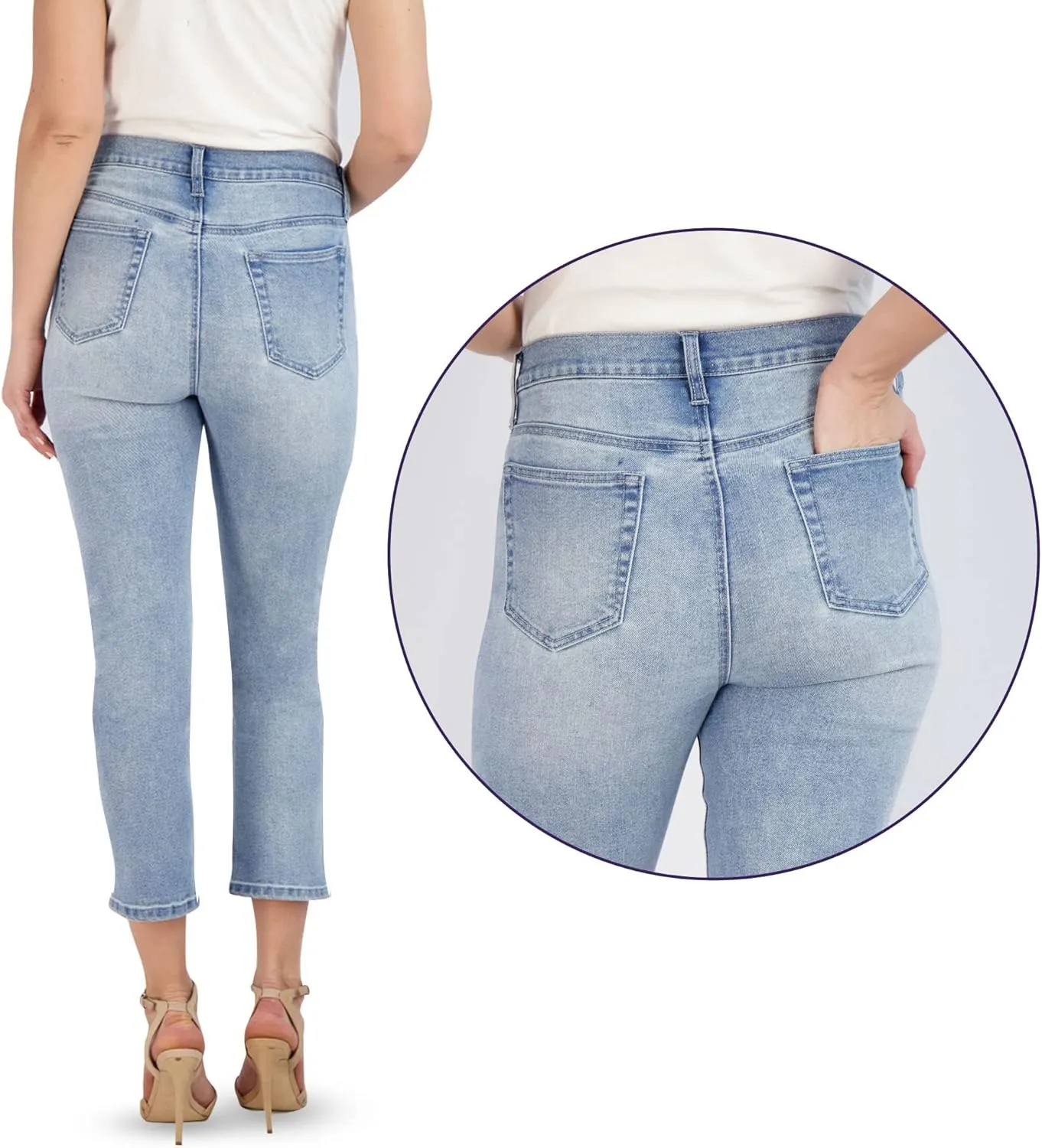 Savi Parker Maternity Jeans for Women, Straight Leg Elastic Under Belly High Waist Pant, Pregnancy Clothes for All Seasons