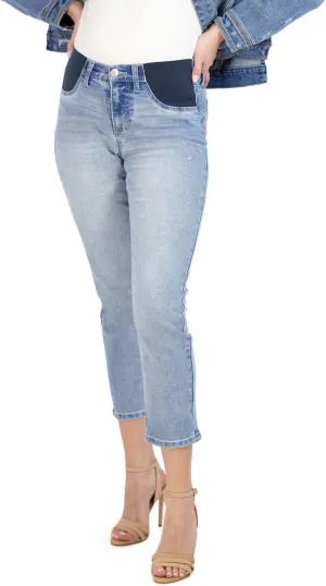 Savi Parker Maternity Jeans for Women, Straight Leg Elastic Under Belly High Waist Pant, Pregnancy Clothes for All Seasons