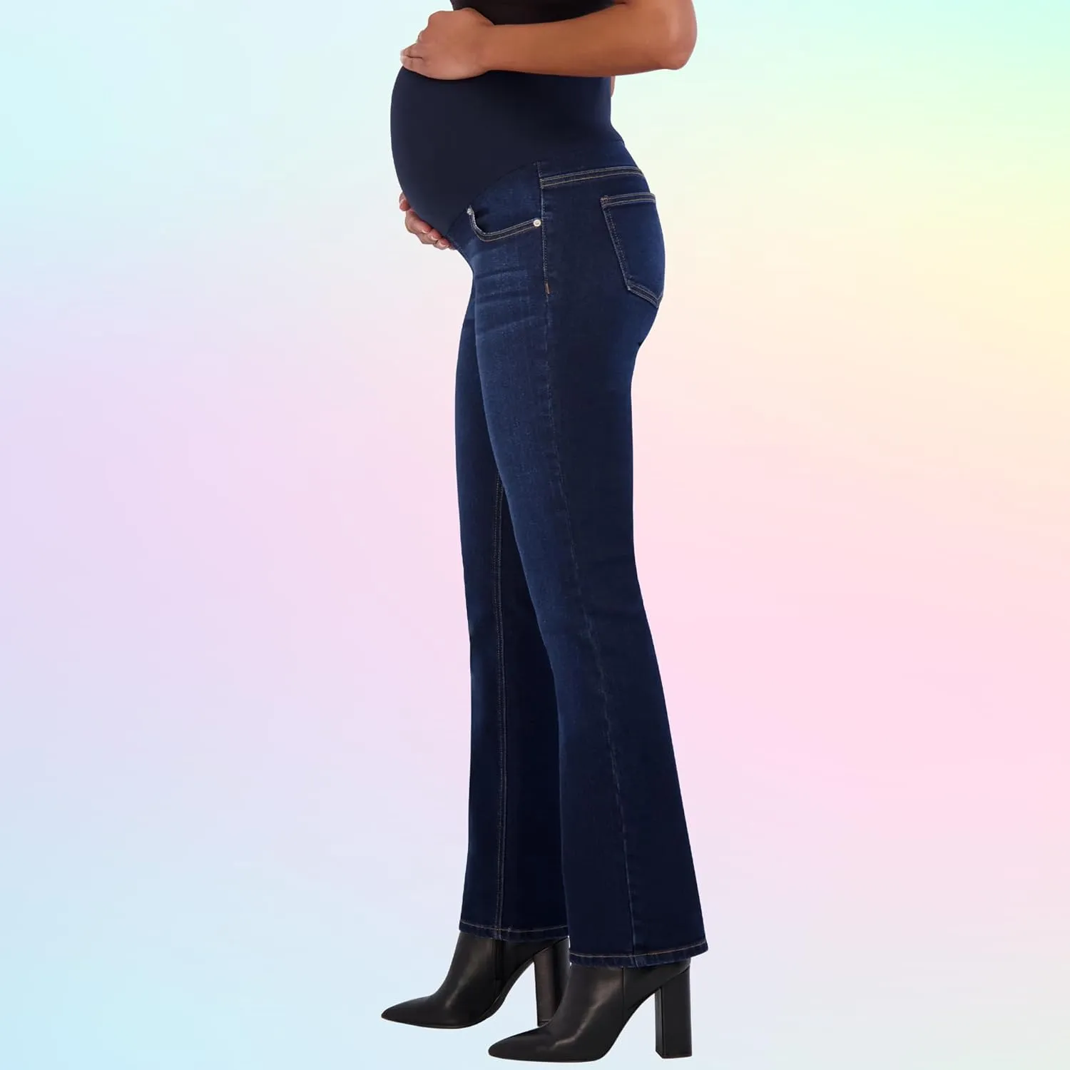 Savi Parker Women's Maternity Bootcut Jeans with Pockets  Pregnancy Must Haves Maternity Jeans Over The Belly - 32.5" Inseam