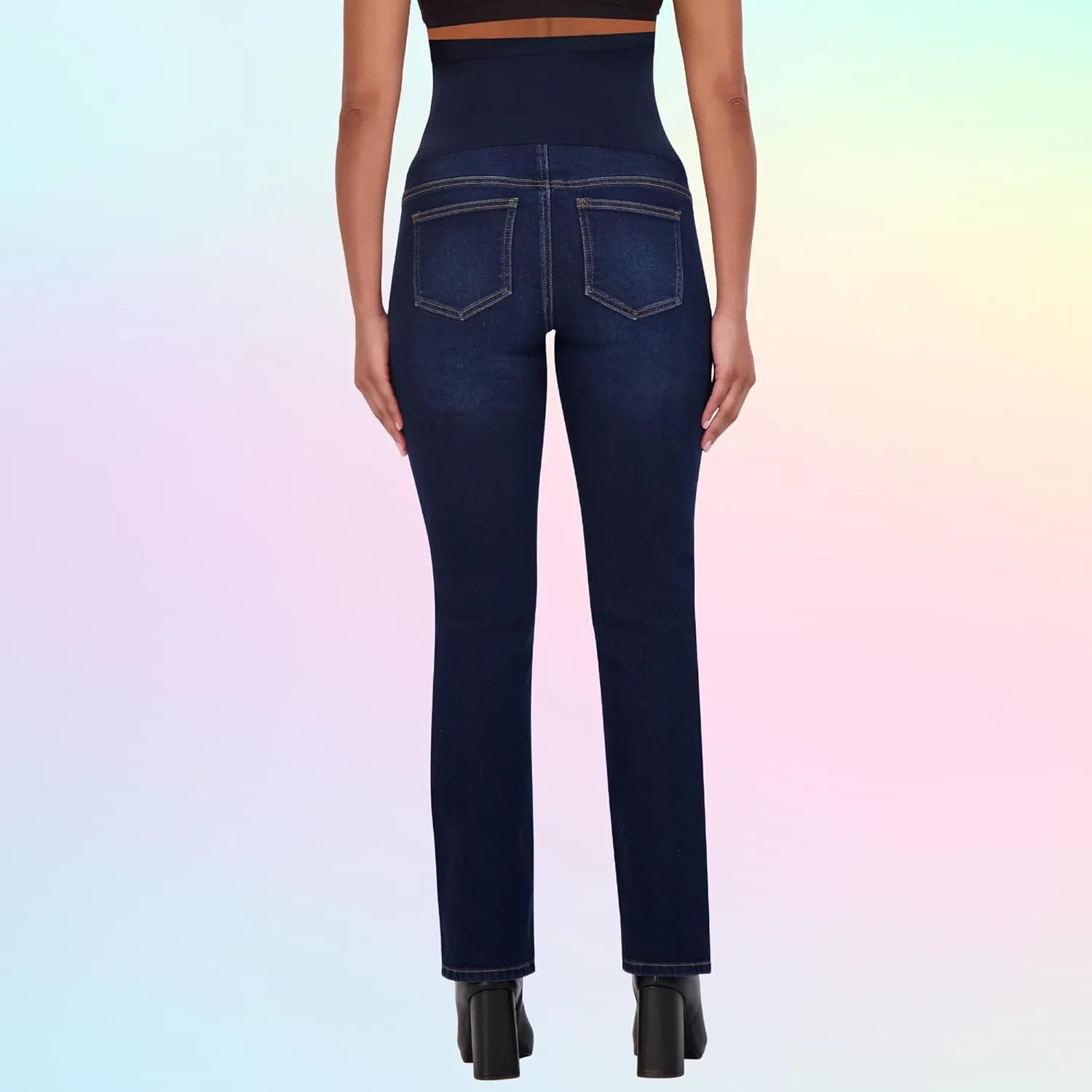 Savi Parker Women's Maternity Bootcut Jeans with Pockets  Pregnancy Must Haves Maternity Jeans Over The Belly - 32.5" Inseam