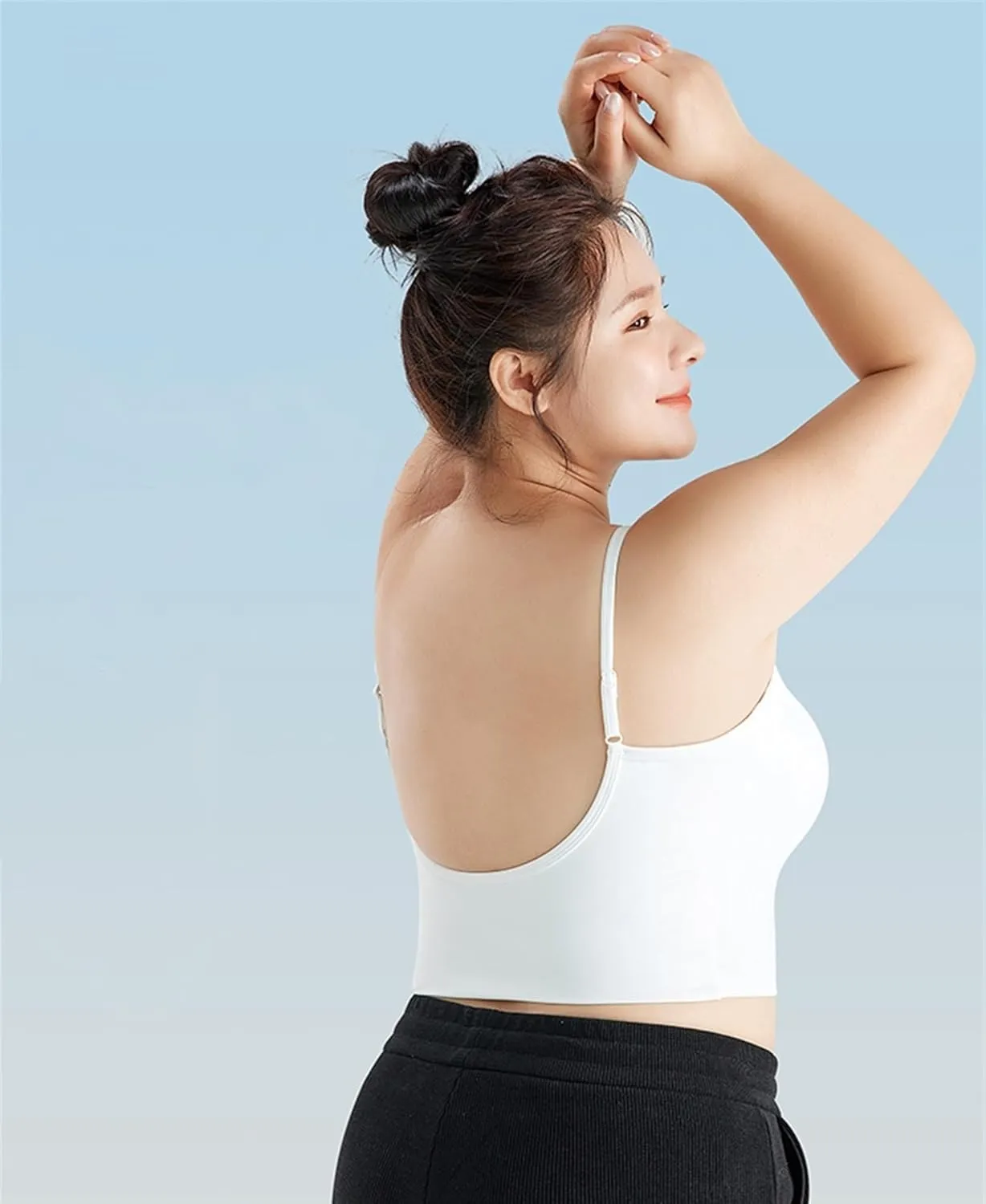 Seamless Plus Size Tank Tops for women Spaghetti Strap with Built in Bra Camisole Basic Sports Bras Workout Crop Tops