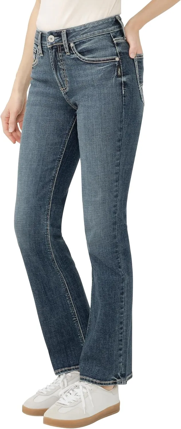 Silver Jeans Co. Women's Avery High Rise Curvy Fit Slim Bootcut Jeans-Legacy