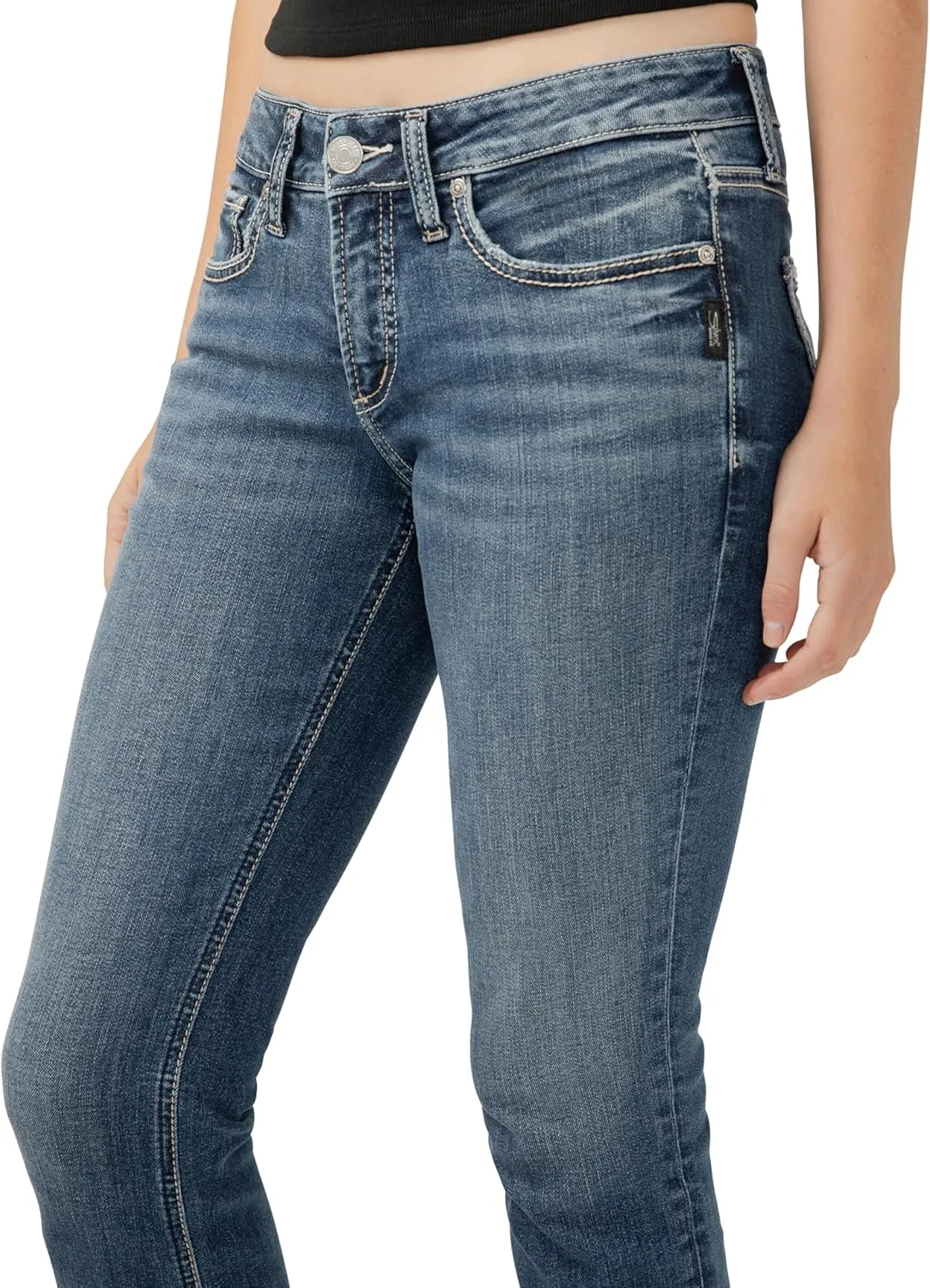 Silver Jeans Co. Women's Britt Low Rise Curvy Fit Capri Jeans