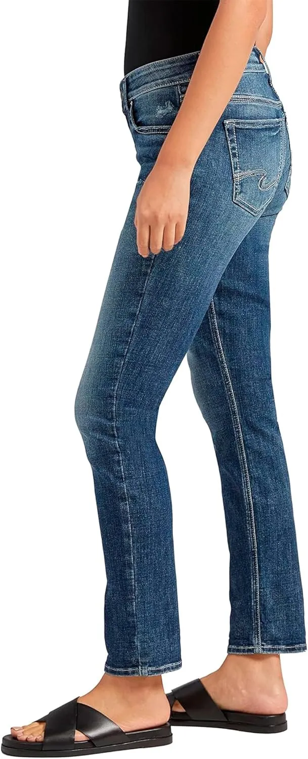 Silver Jeans Co. Women's Elyse Mid Rise Straight Leg Jeans