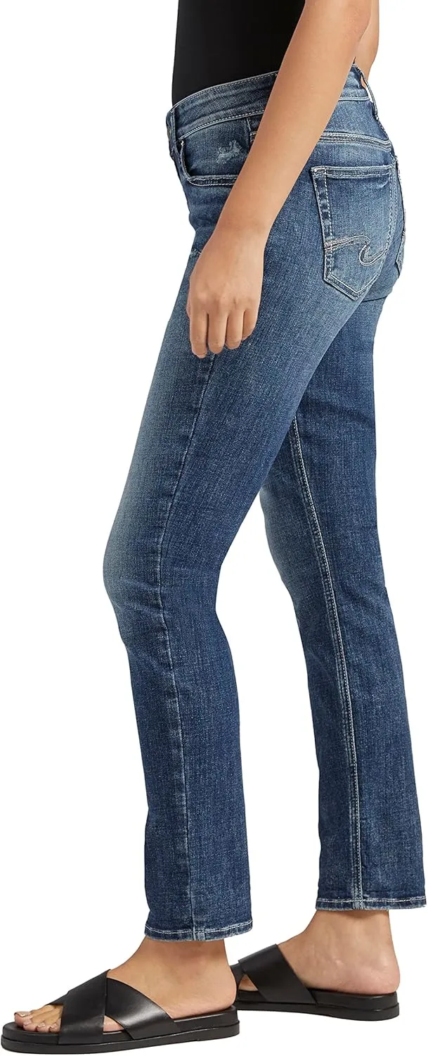 Silver Jeans Co. Women's Elyse Mid Rise Straight Leg Jeans