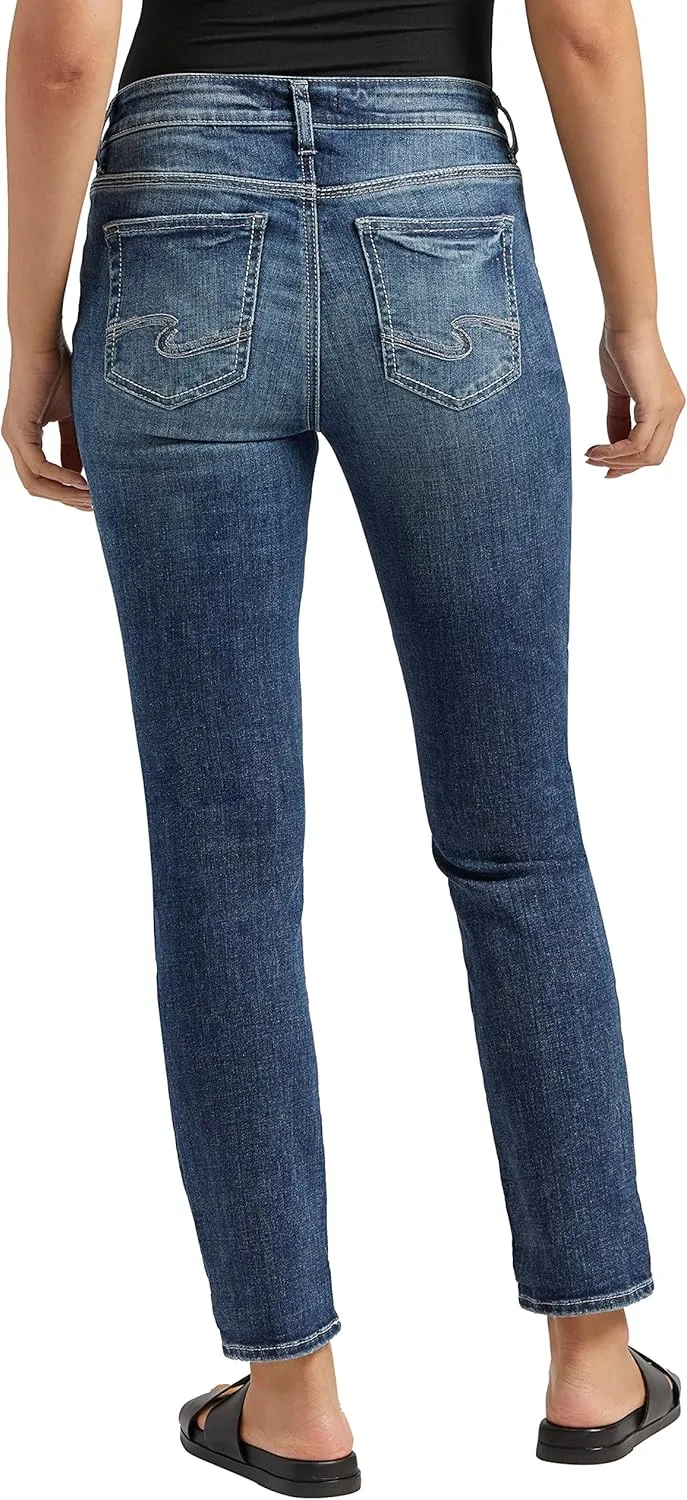 Silver Jeans Co. Women's Elyse Mid Rise Straight Leg Jeans