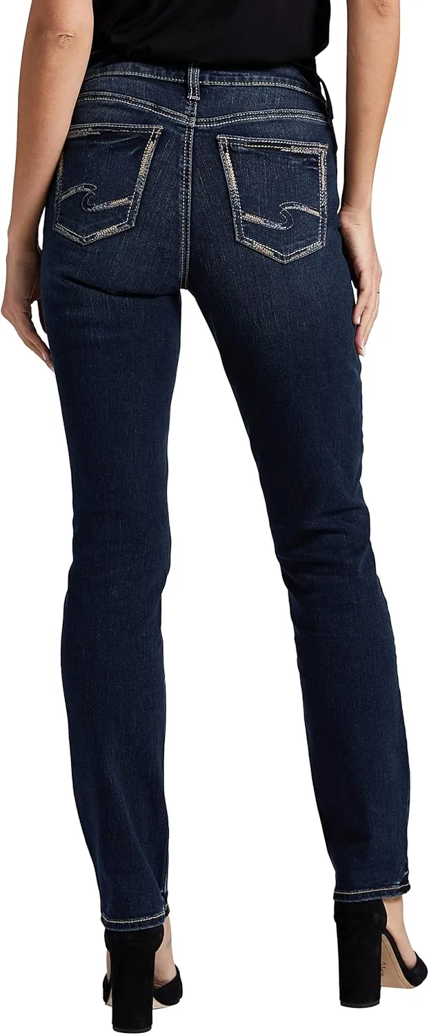 Silver Jeans Co. Women's Elyse Mid Rise Straight Leg Jeans
