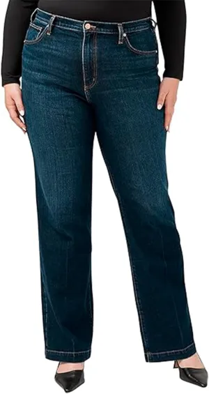 Silver Jeans Co. Women's Plus Size Highly Desirable High Rise Trouser Leg Jeans