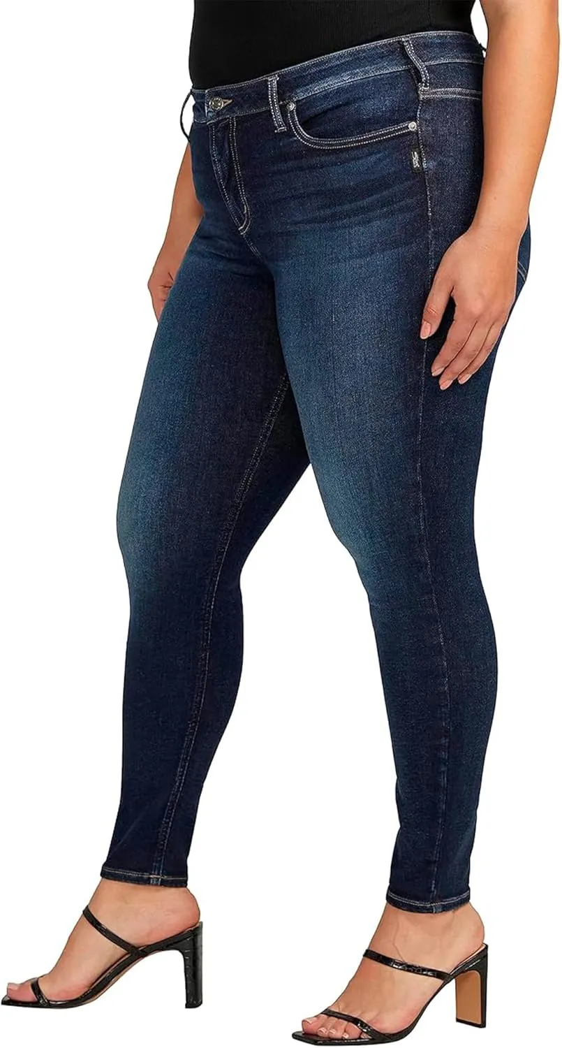 Silver Jeans Co. Women's Plus Size Infinite Fit Mid Rise Skinny Leg Jeans