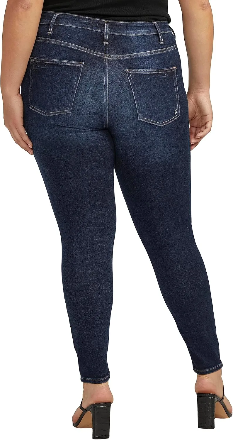 Silver Jeans Co. Women's Plus Size Infinite Fit Mid Rise Skinny Leg Jeans