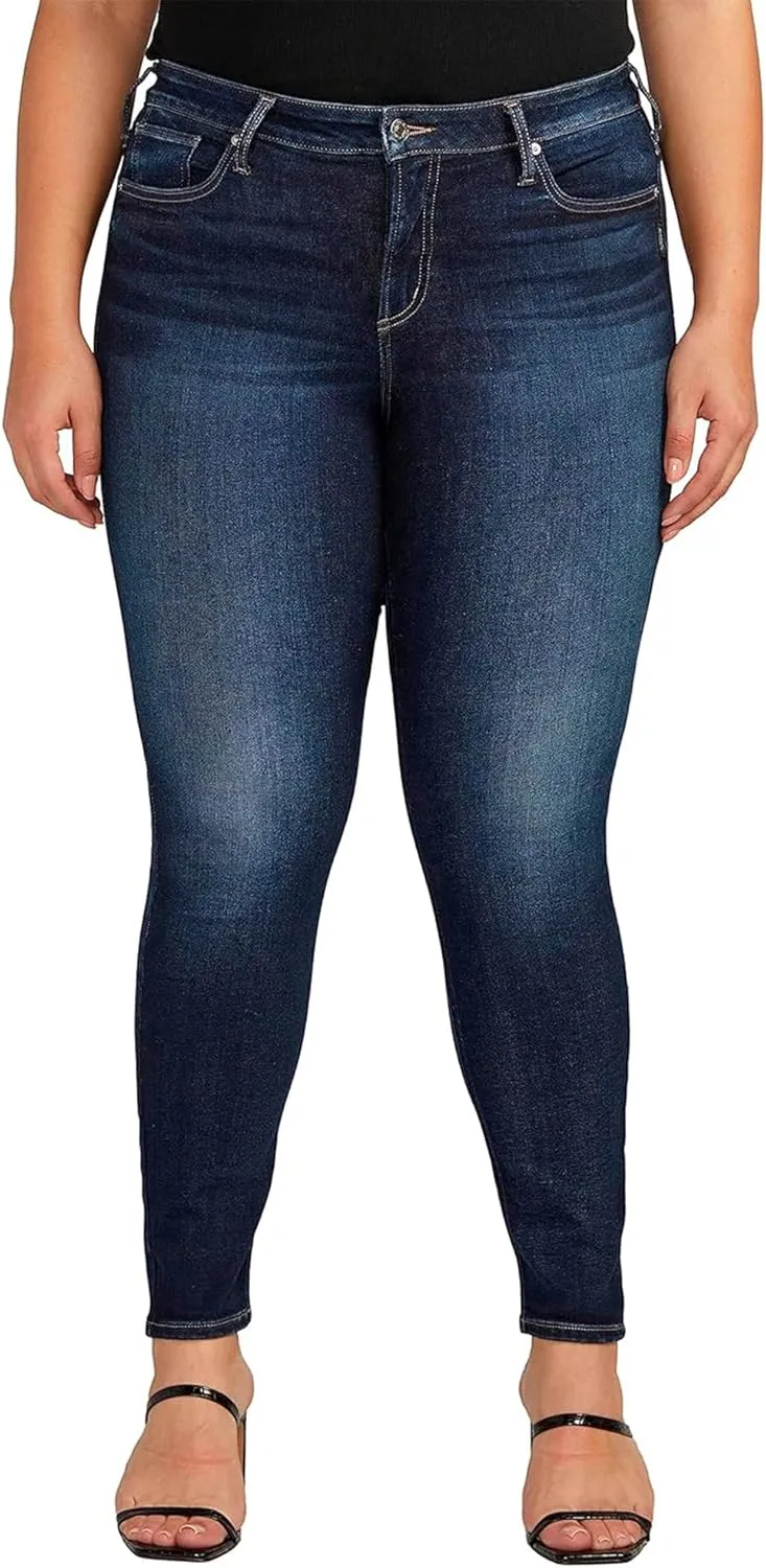 Silver Jeans Co. Women's Plus Size Infinite Fit Mid Rise Skinny Leg Jeans