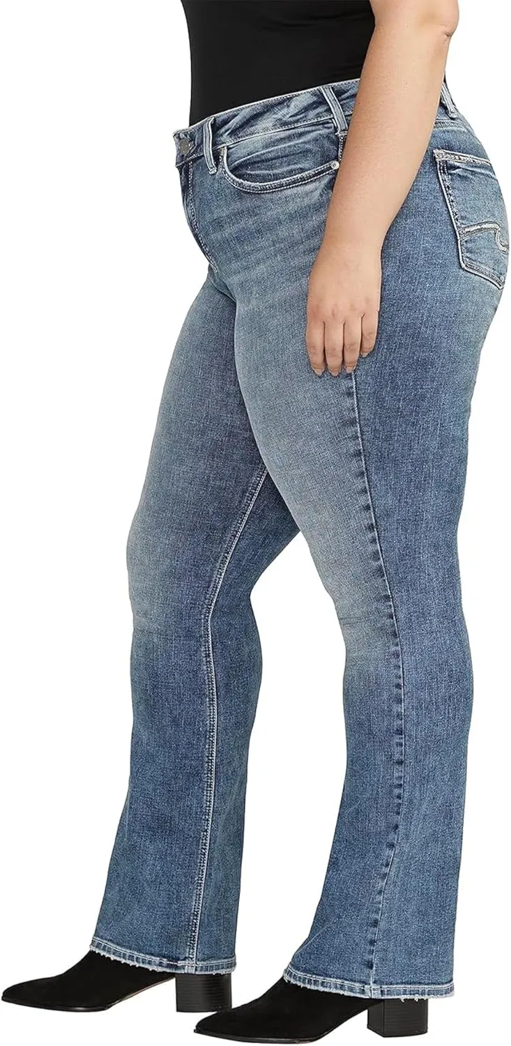 Silver Jeans Co. Women's Plus Size Suki Mid Rise Curvy Fit Bootcut Jeans