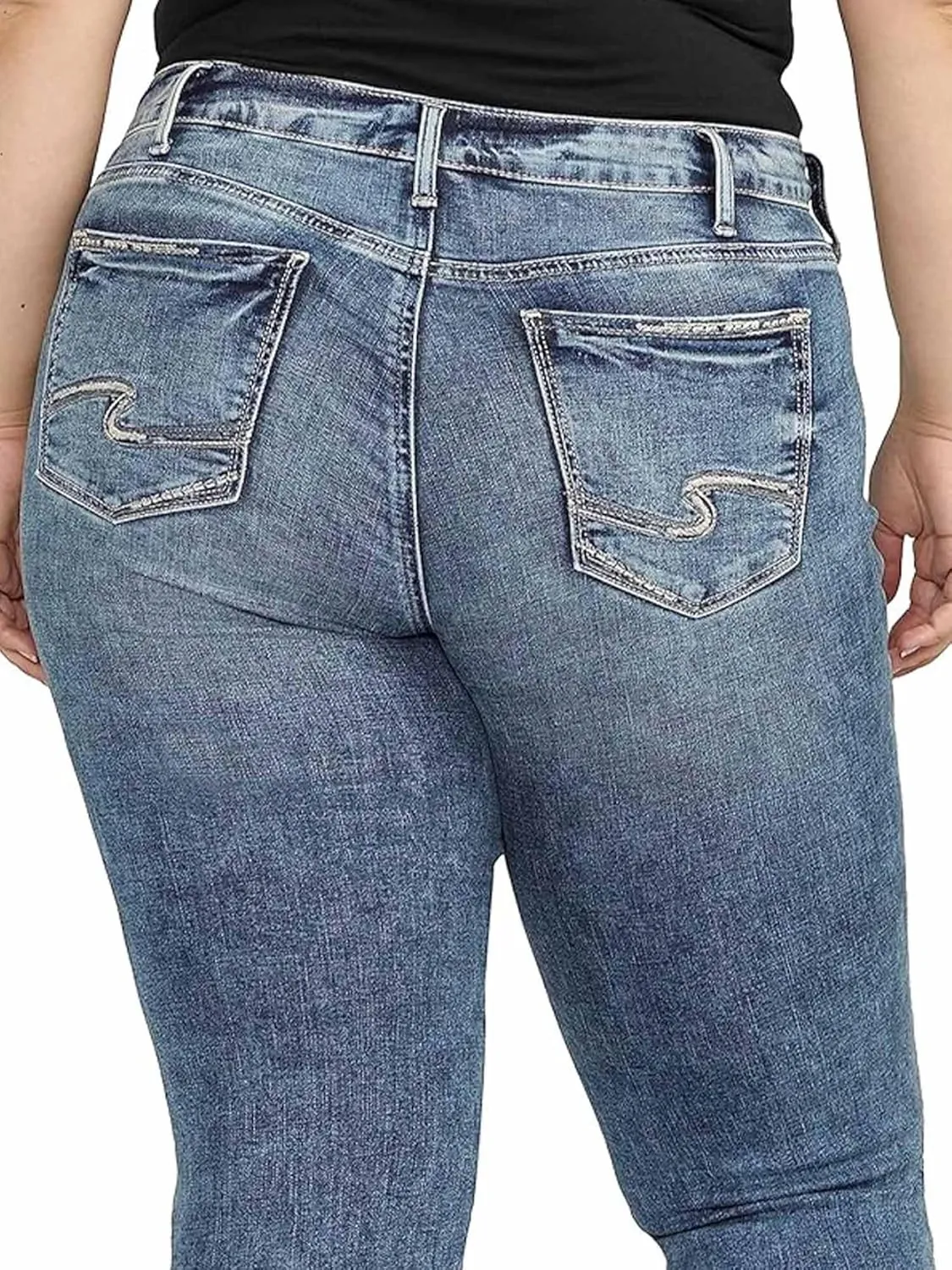 Silver Jeans Co. Women's Plus Size Suki Mid Rise Curvy Fit Bootcut Jeans