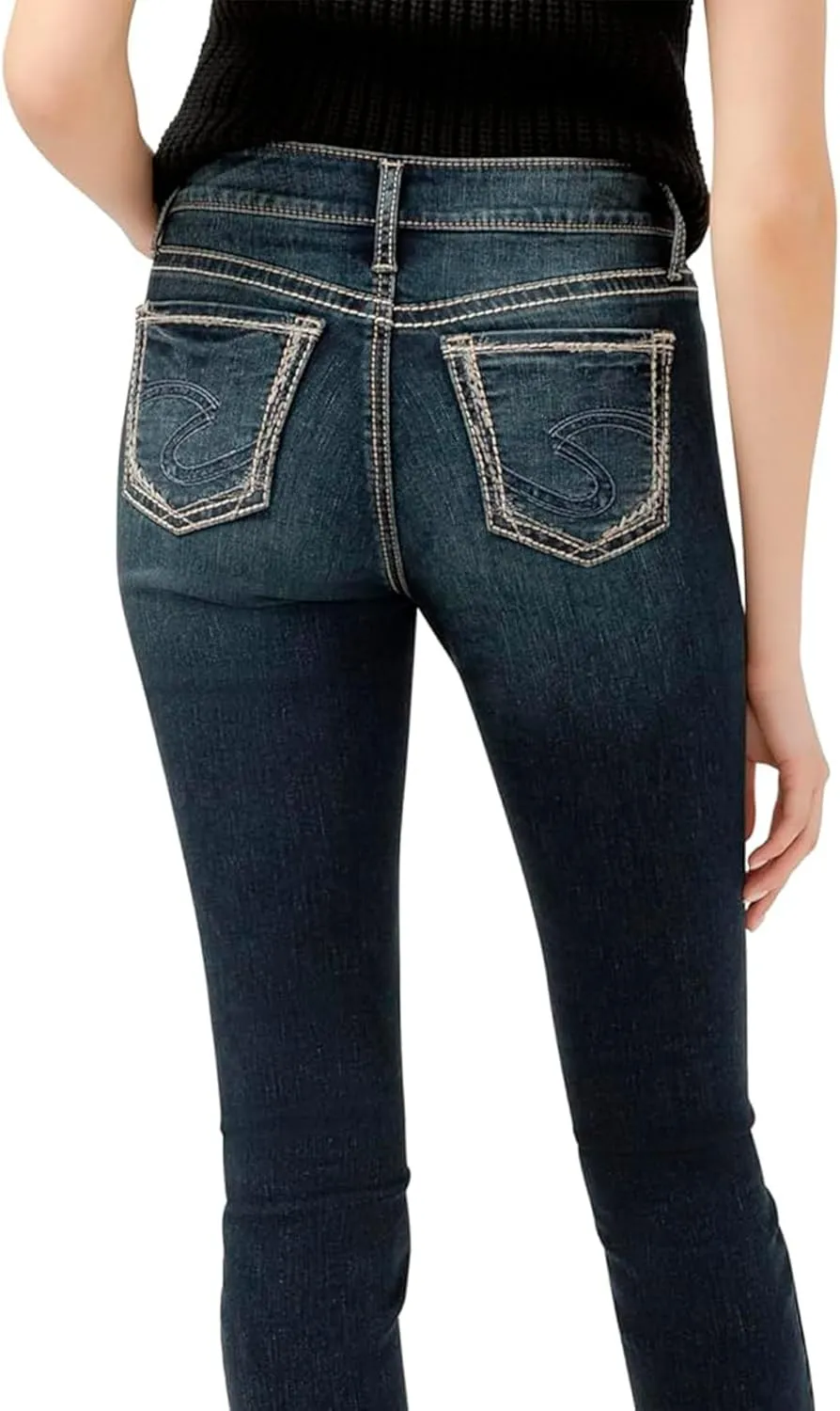 Silver Jeans Co. Women's Suki Mid Rise Curvy Fit Skinny Jeans