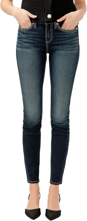 Silver Jeans Co. Women's Suki Mid Rise Curvy Fit Skinny Jeans